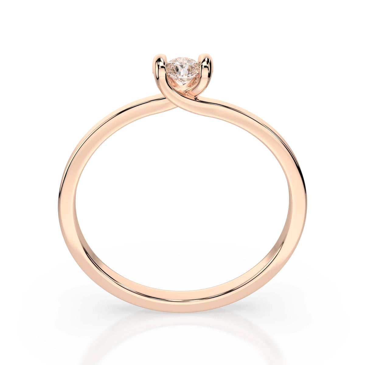Inel de Logodnă Solitaire din Aur, Diamant Rotund Briliant 0,30 CT