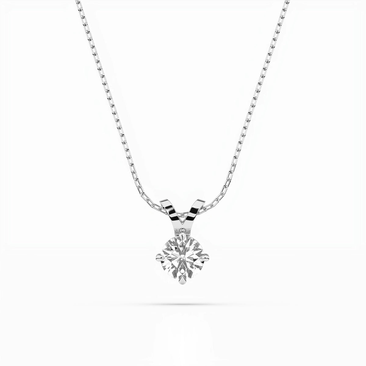 Colier din Aur cu Diamant, Forma Rotund Briliant, 0,50 CT