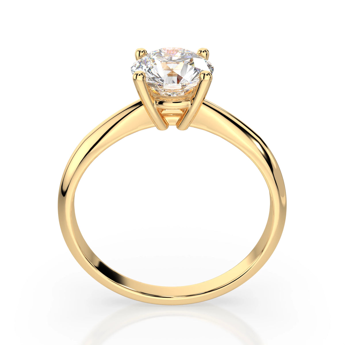 Inel de Logodnă Solitaire din Aur, Diamant Rotund Briliant 1,00 CT