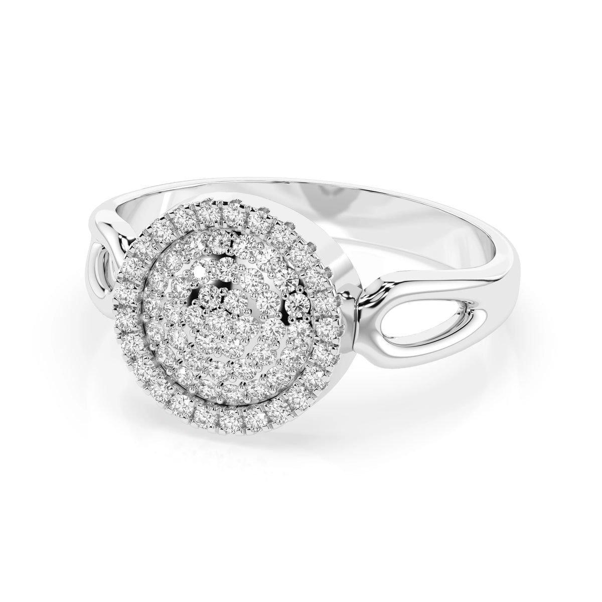 Inel din Aur cu Diamante, Forma Rotund Briliant, 0,52 CT