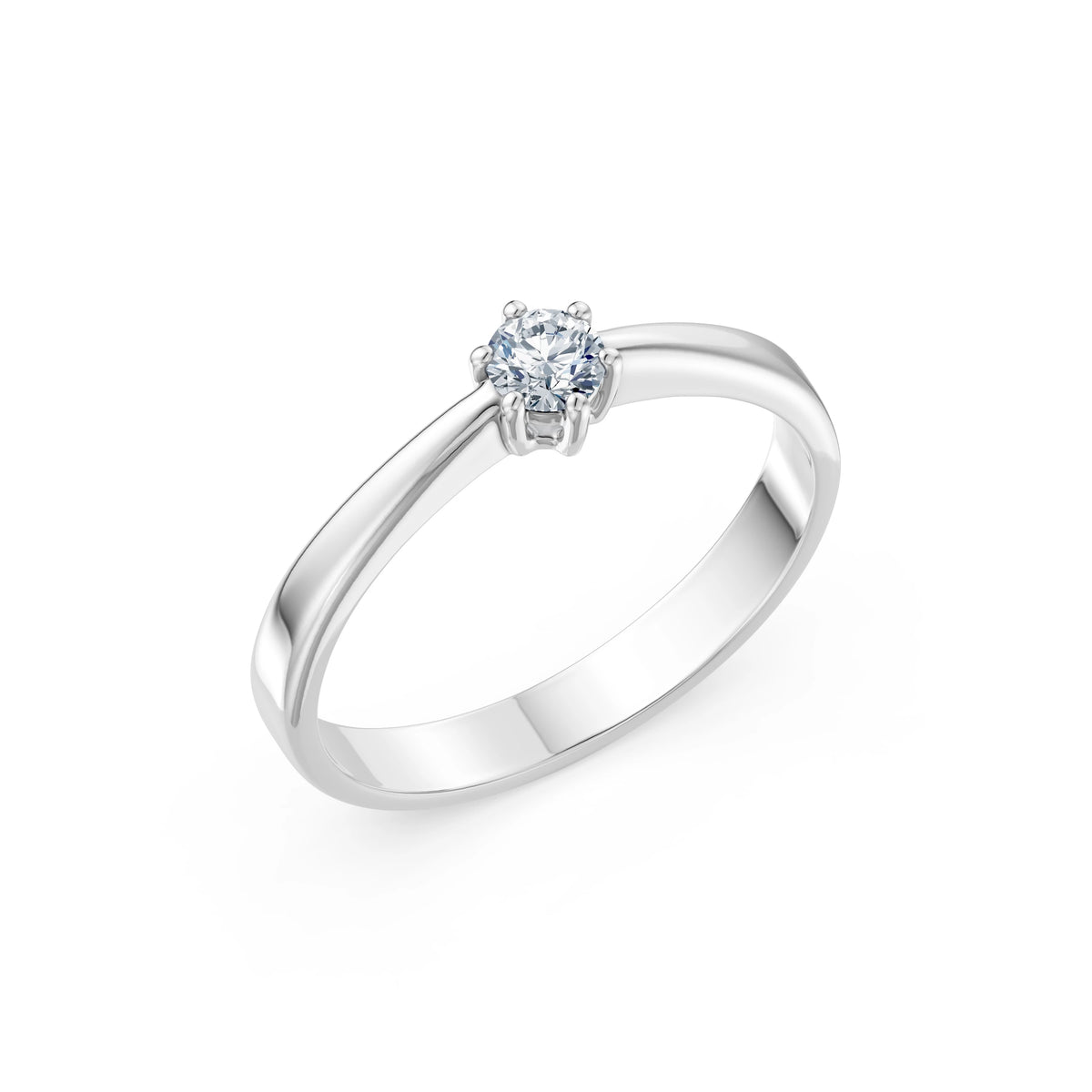 Inel de Logodnă Solitaire din Aur, Diamant Rotund Briliant 0,20 CT