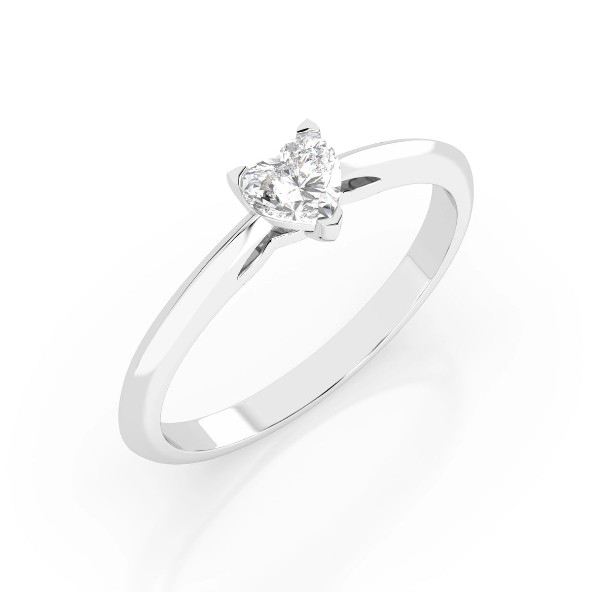 Inel de Logodnă Solitaire din Aur, Diamant Inimă 0,30 CT
