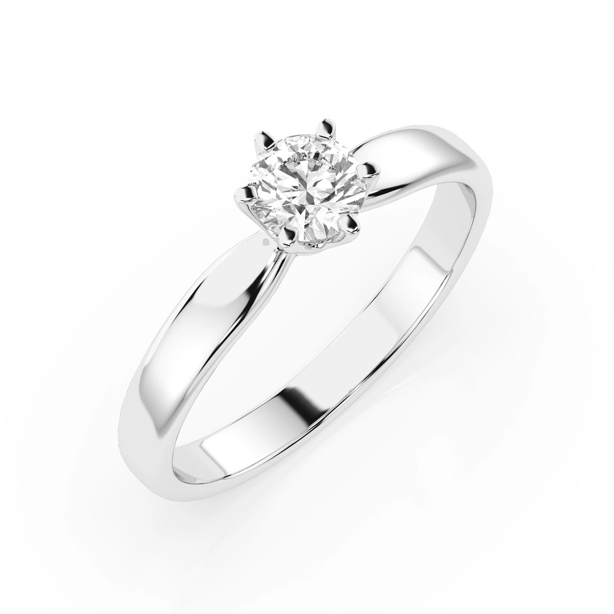 Inel de Logodnă Solitaire din Aur, Diamant Rotund Briliant 0,35 CT