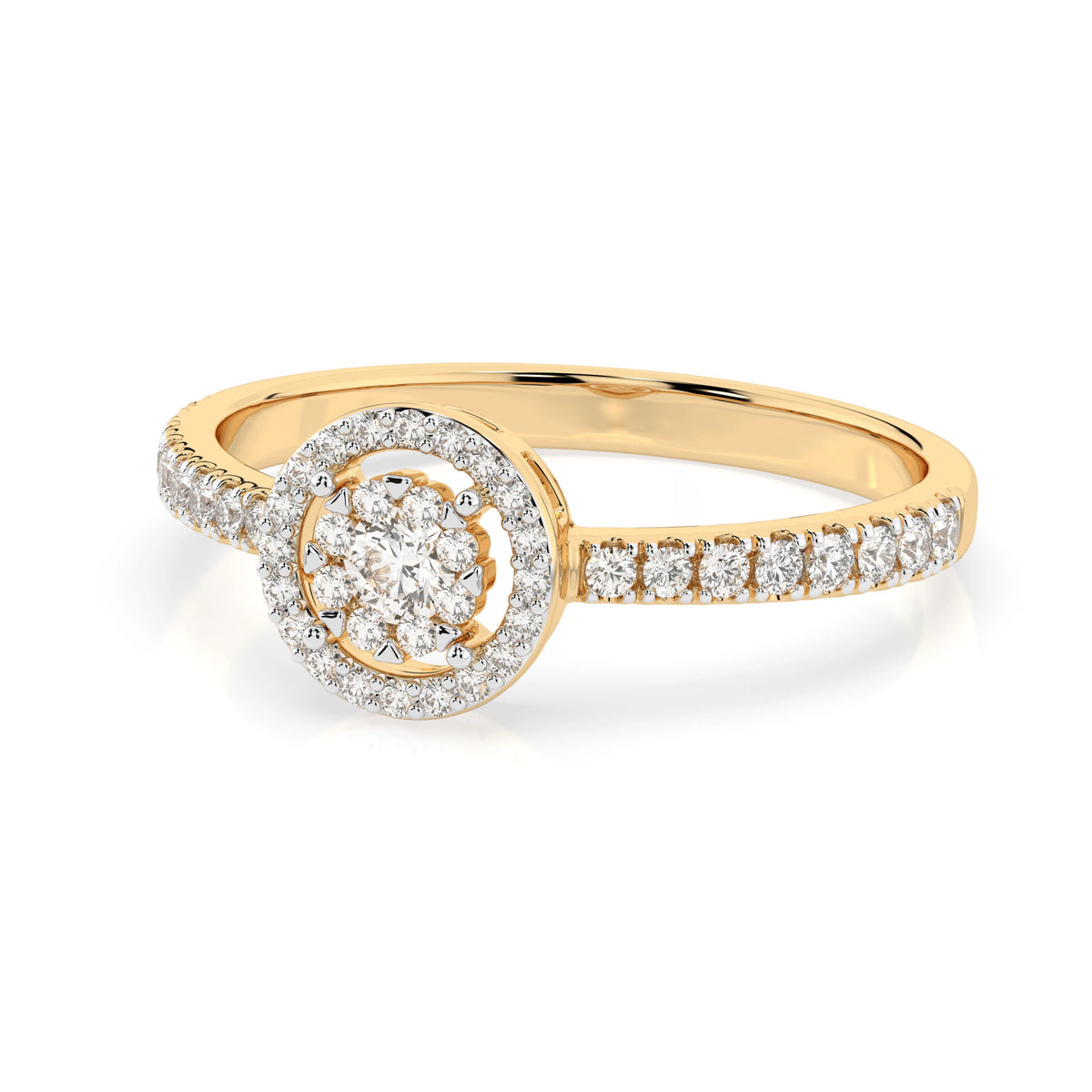 Inel din Aur cu Diamante, Forma Rotund Briliant, 0,27 CT