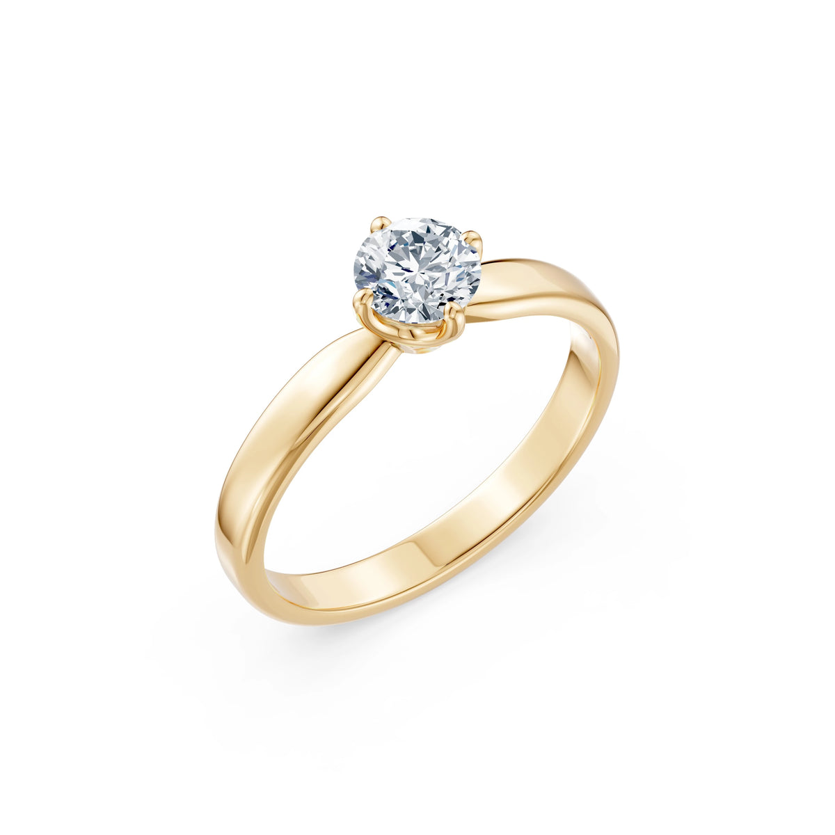 Inel de Logodnă Solitaire din Aur, Diamant Rotund Briliant 0,45 CT