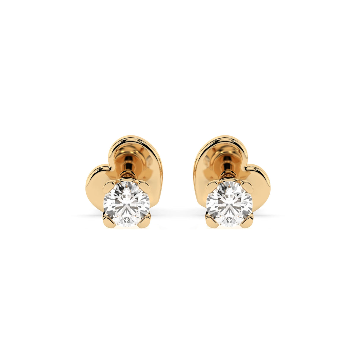 Cercei din Aur cu Diamante, Forma Rotund Briliant, 0,30 CT