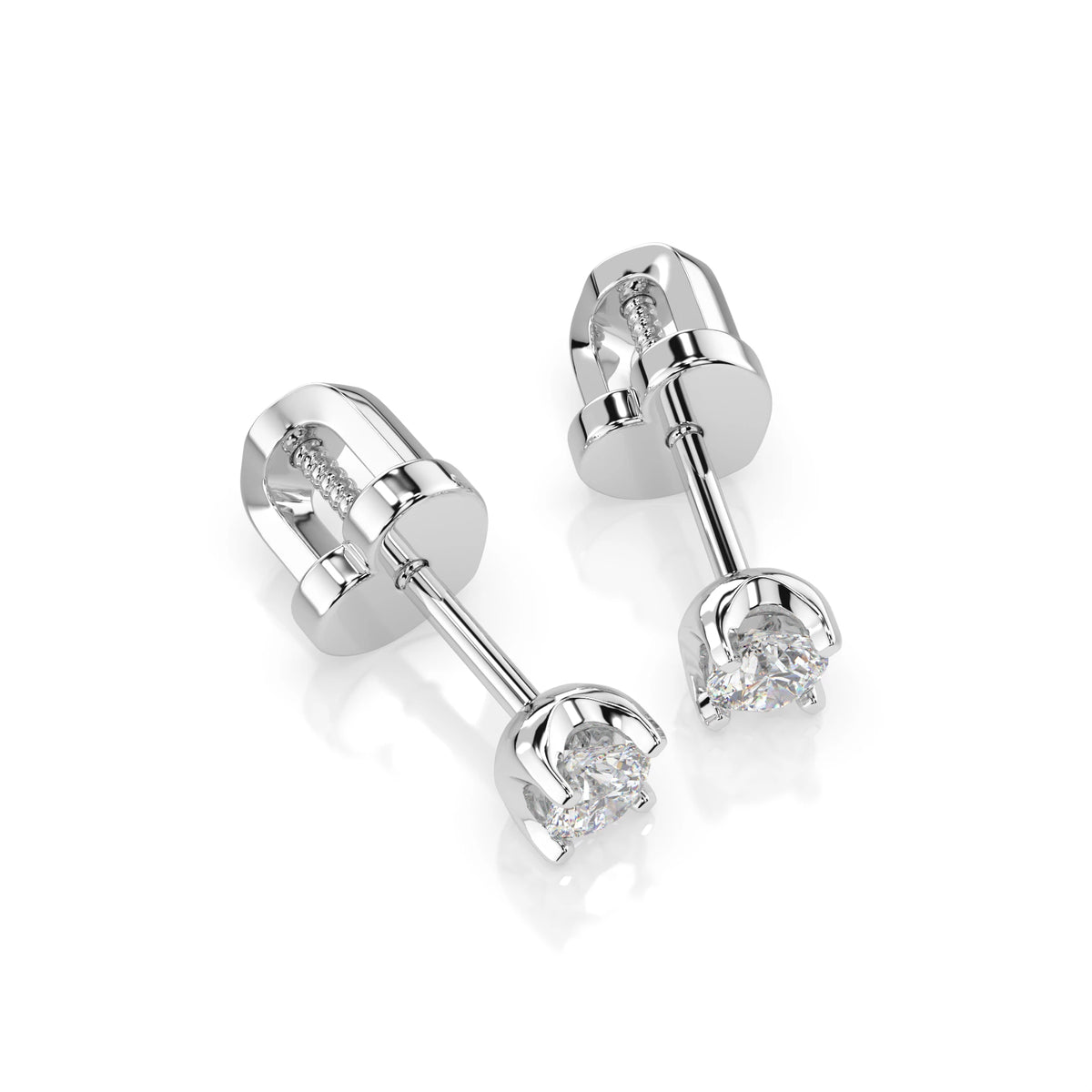 Cercei din Aur cu Diamante, Forma Rotund Briliant, 0,20 CT
