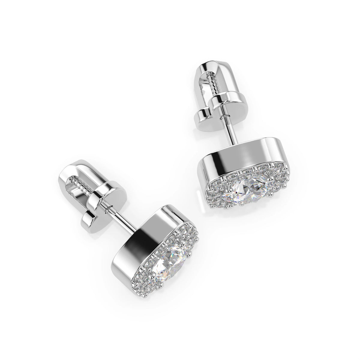 Cercei din Aur cu Diamante, Forma Rotund Briliant, 1,00 CT