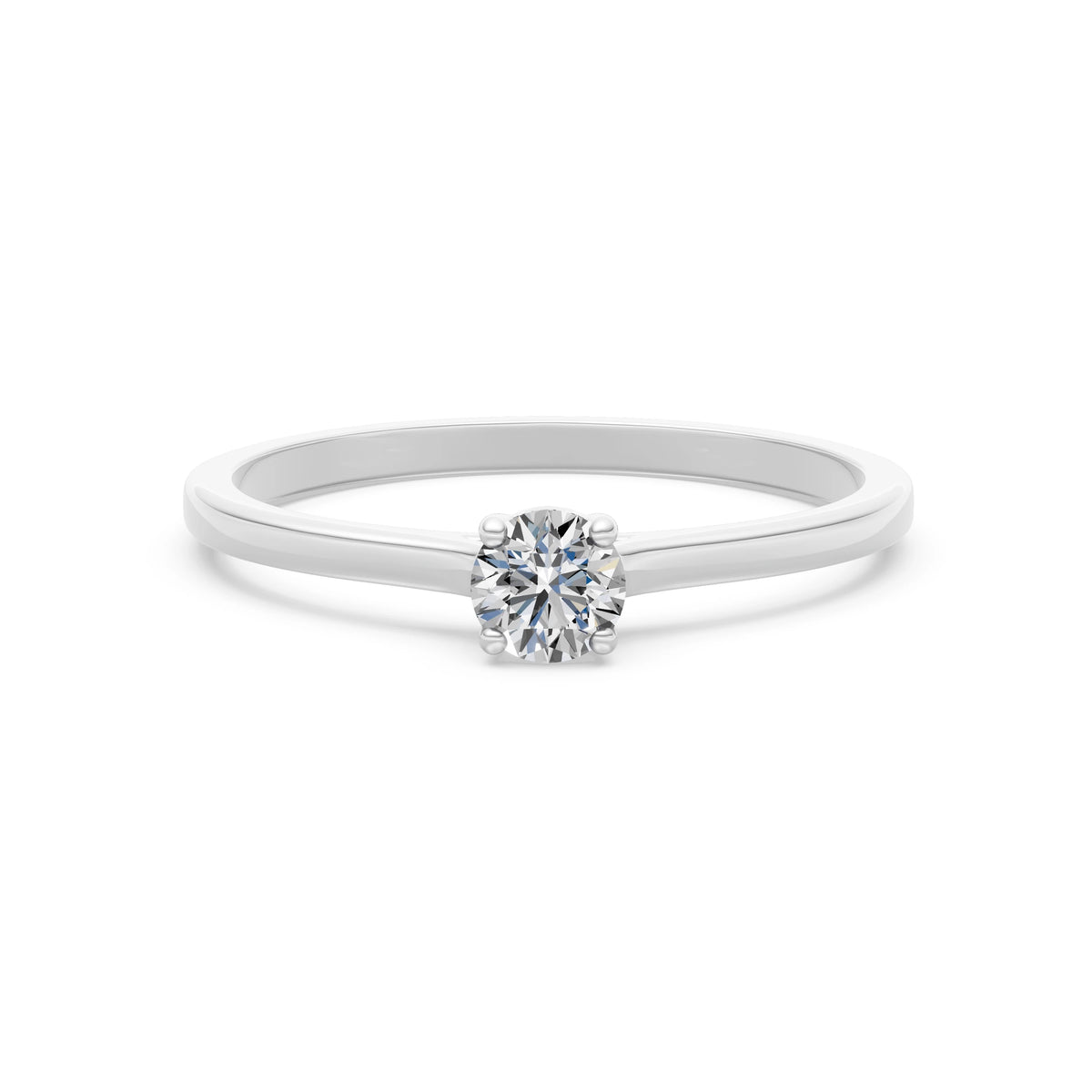 Inel de Logodnă Solitaire din Aur, Diamant Rotund Briliant 0,30 CT