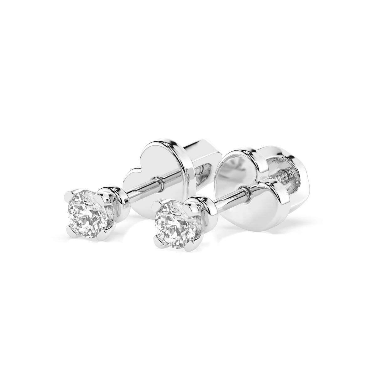 Cercei din Aur cu Diamante, Forma Rotund Briliant, 0,20 CT