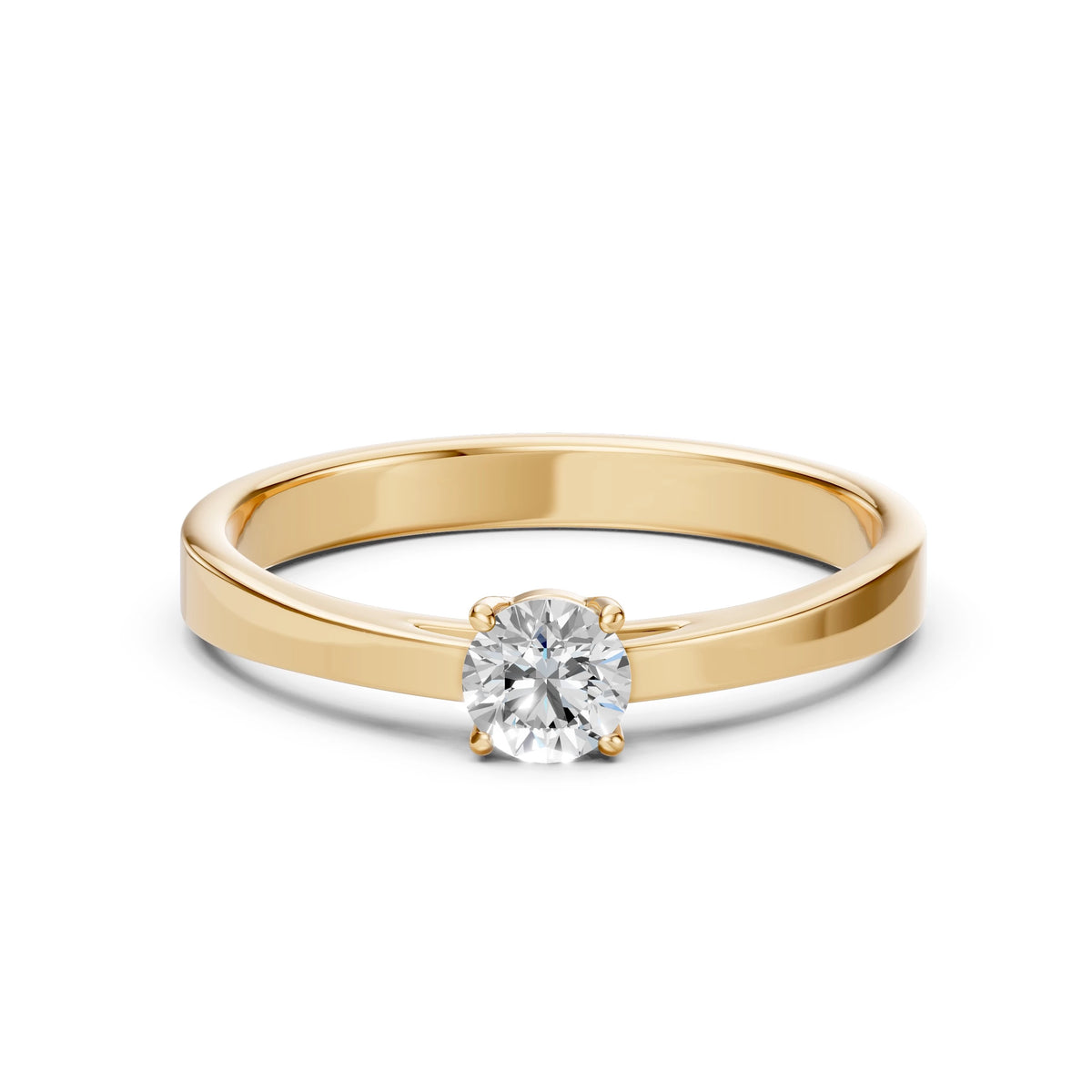 Inel de Logodnă Solitaire din Aur, Diamant Rotund Briliant 0,35 CT