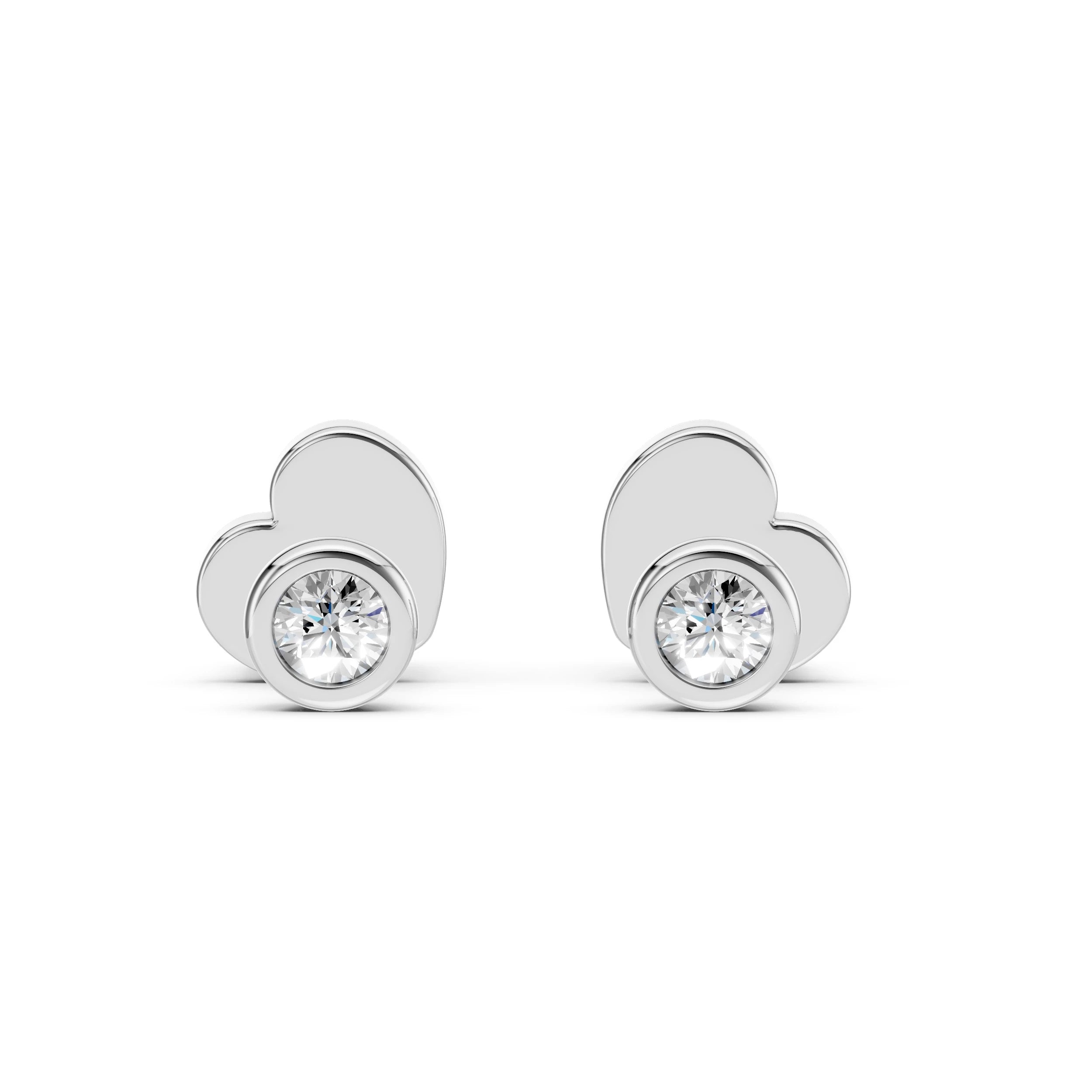 Cercei din Aur cu Diamante Rotunde Briliant 0.09 CT
