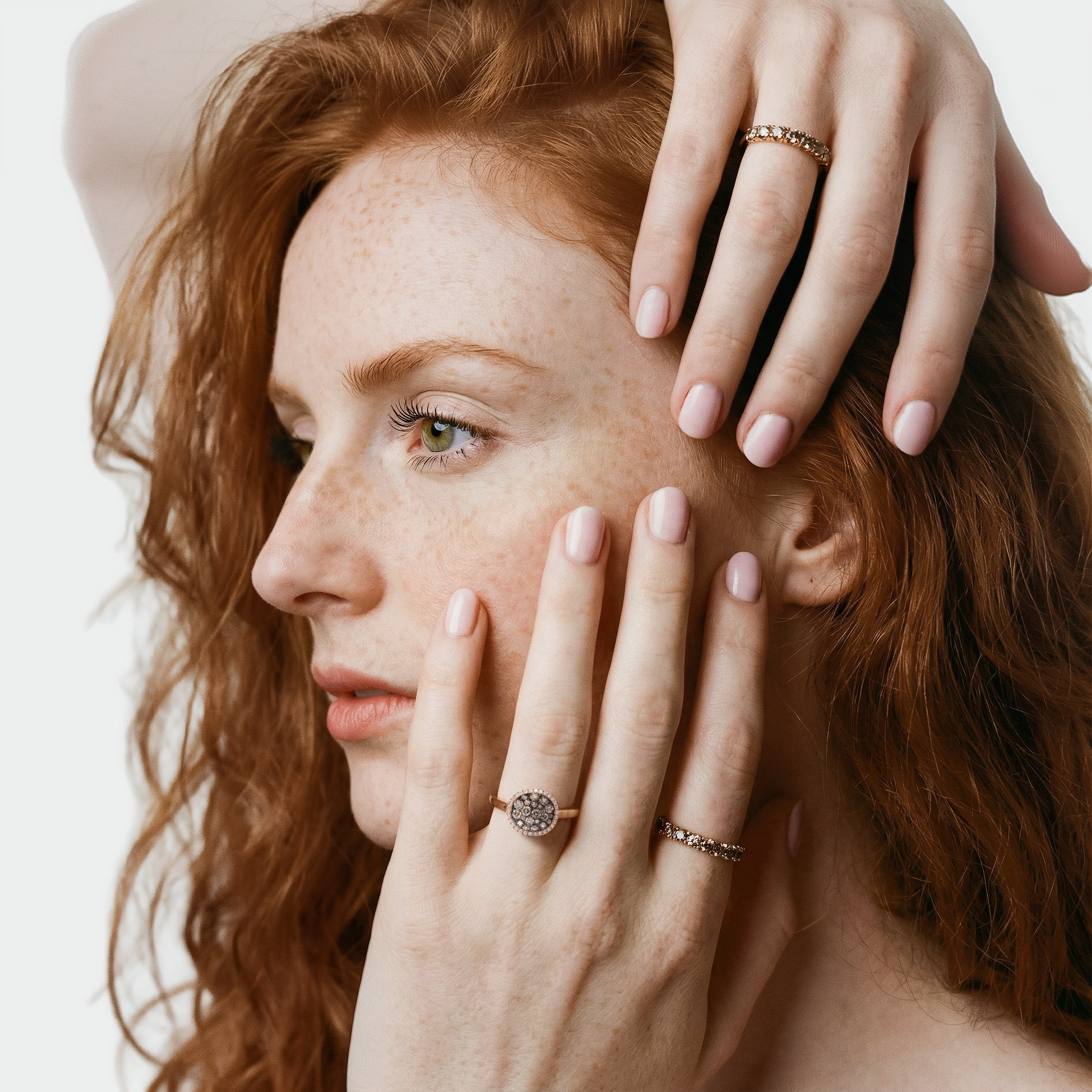 Inel aur 18k cu diamante brown 0.66ct