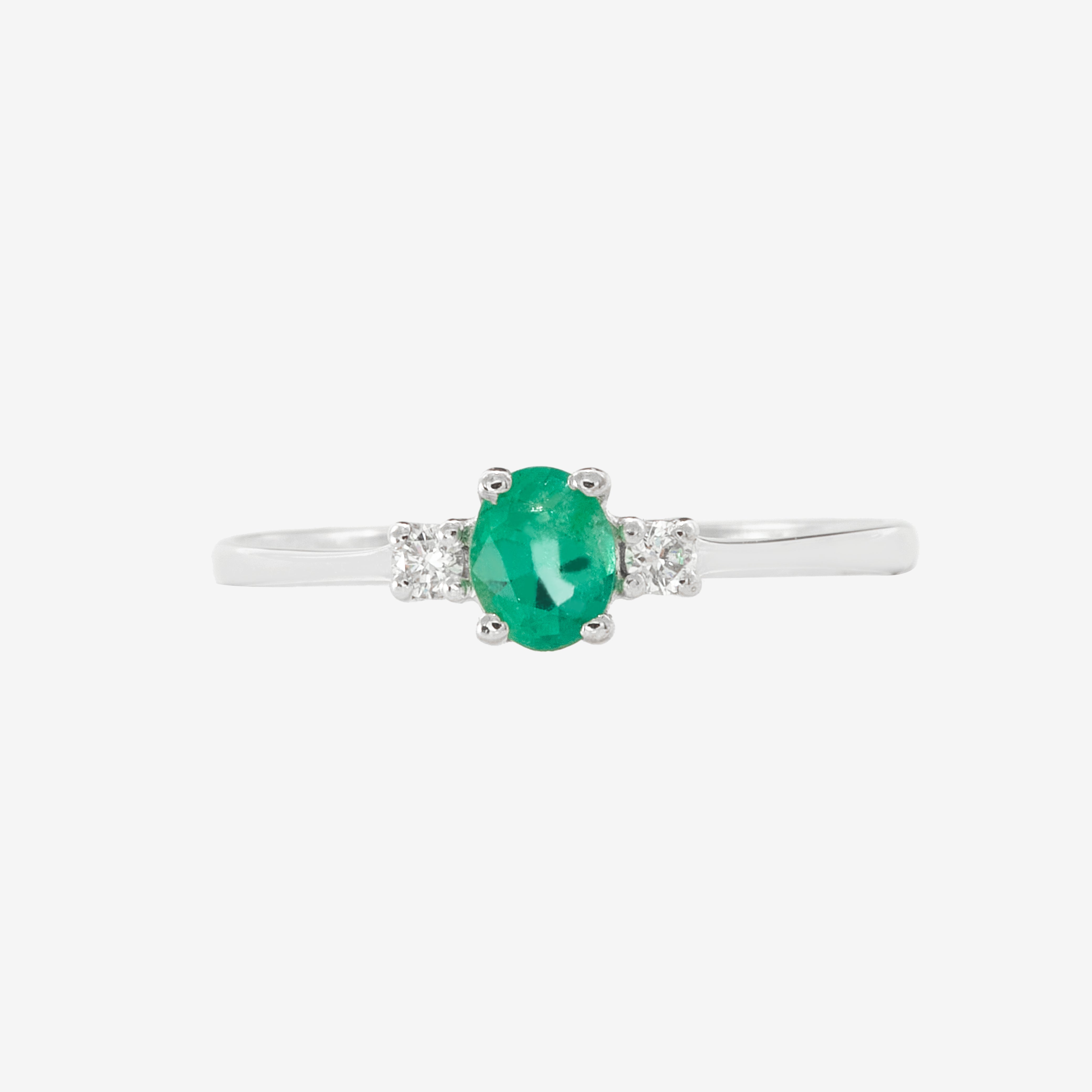 Aura Ring with Emerald and Diamonds