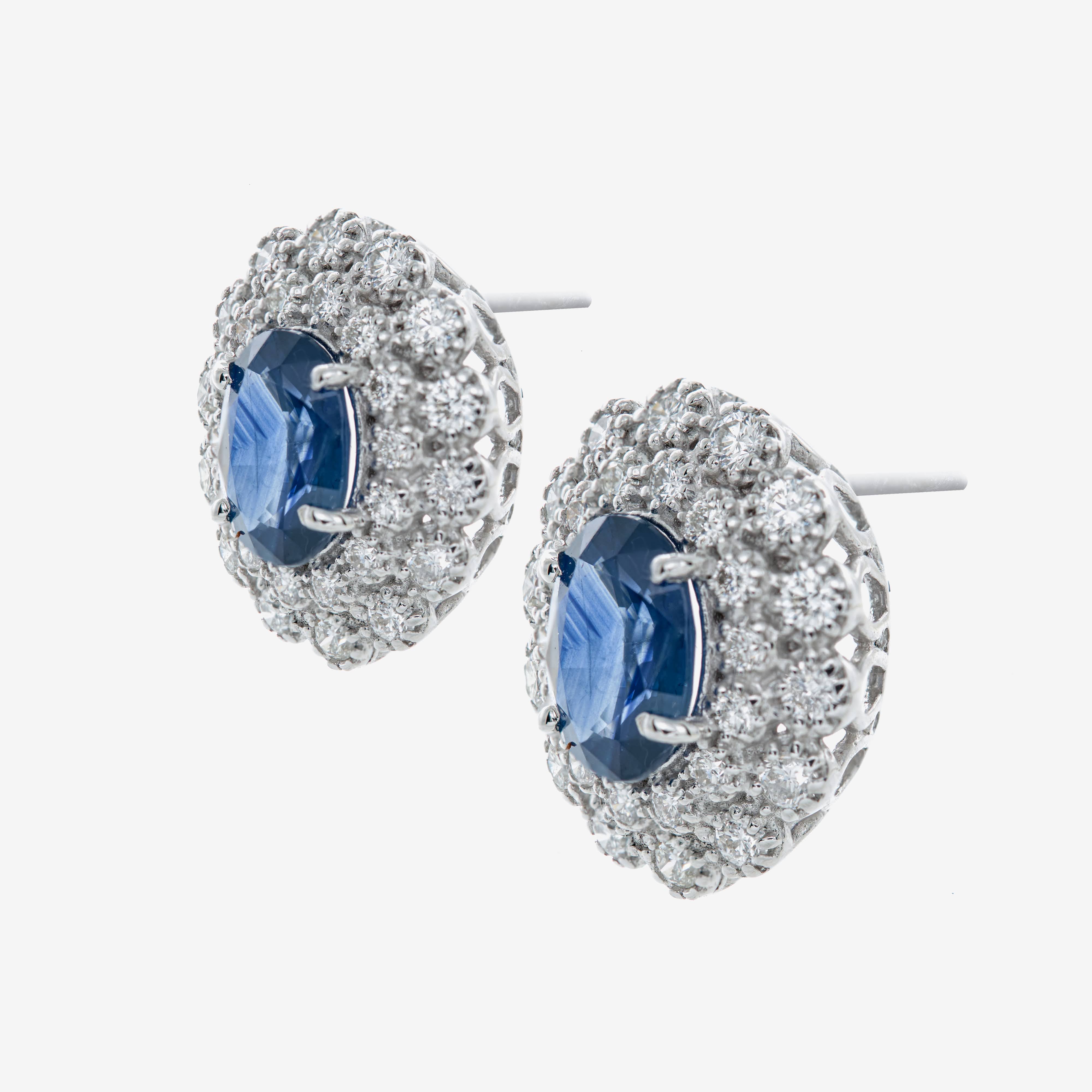Petra earrings with sapphires and diamonds