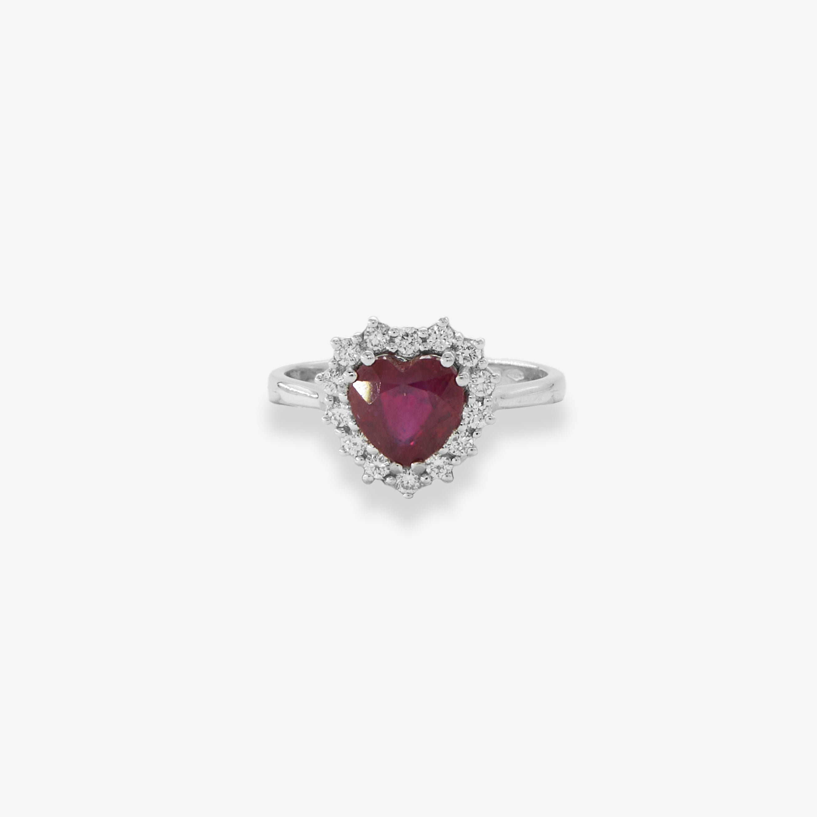 HEART RING WITH RUBY AND DIAMONDS