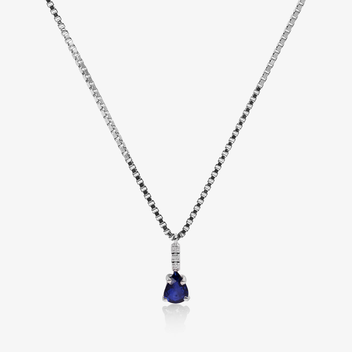 Colier aur 18k cu safir 1.00 ct si diamante