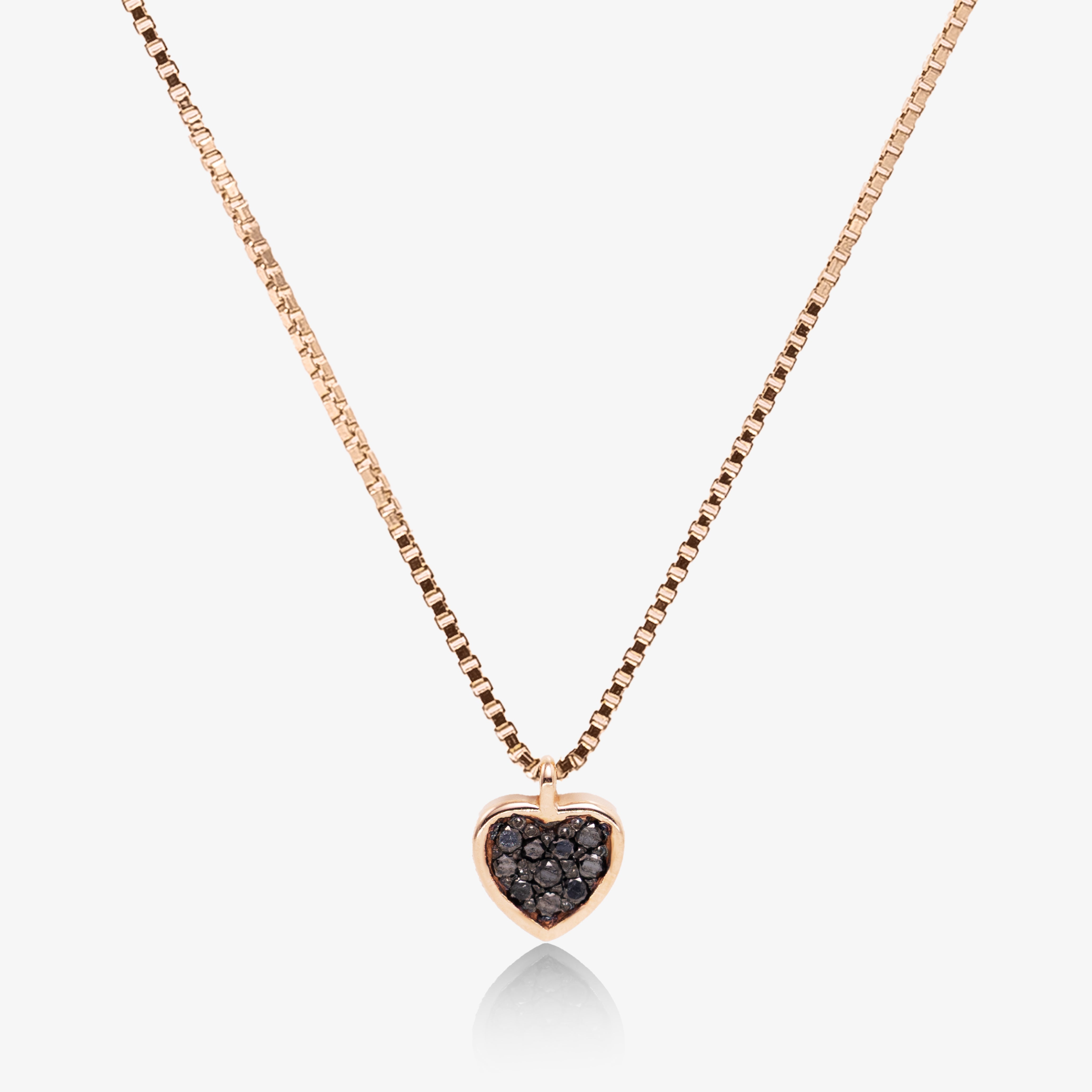 Colier aur roz 18k cu diamante negre