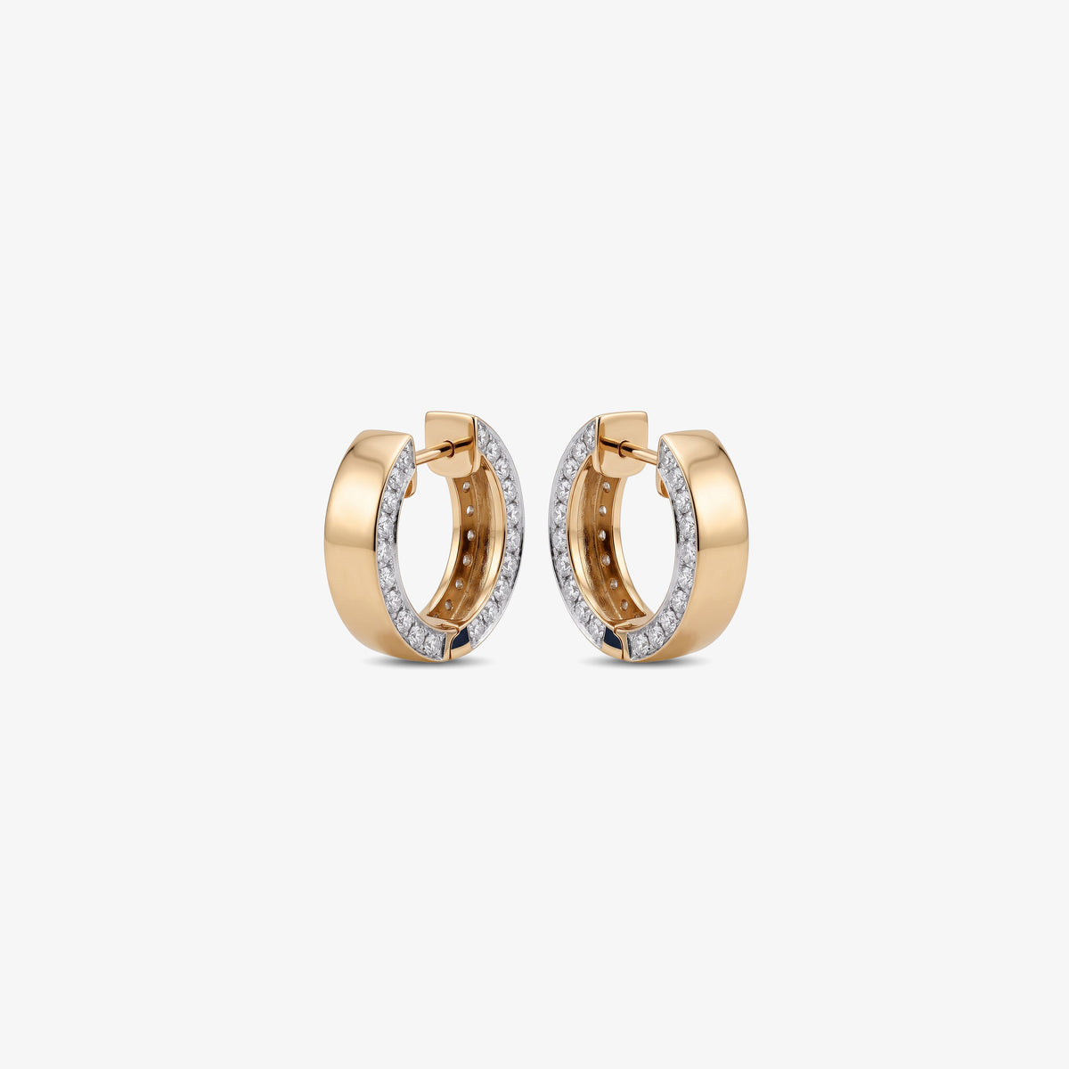 Cercei rotunzi din aur rose 18K cu diamante naturale 1,13 ct – BE0029