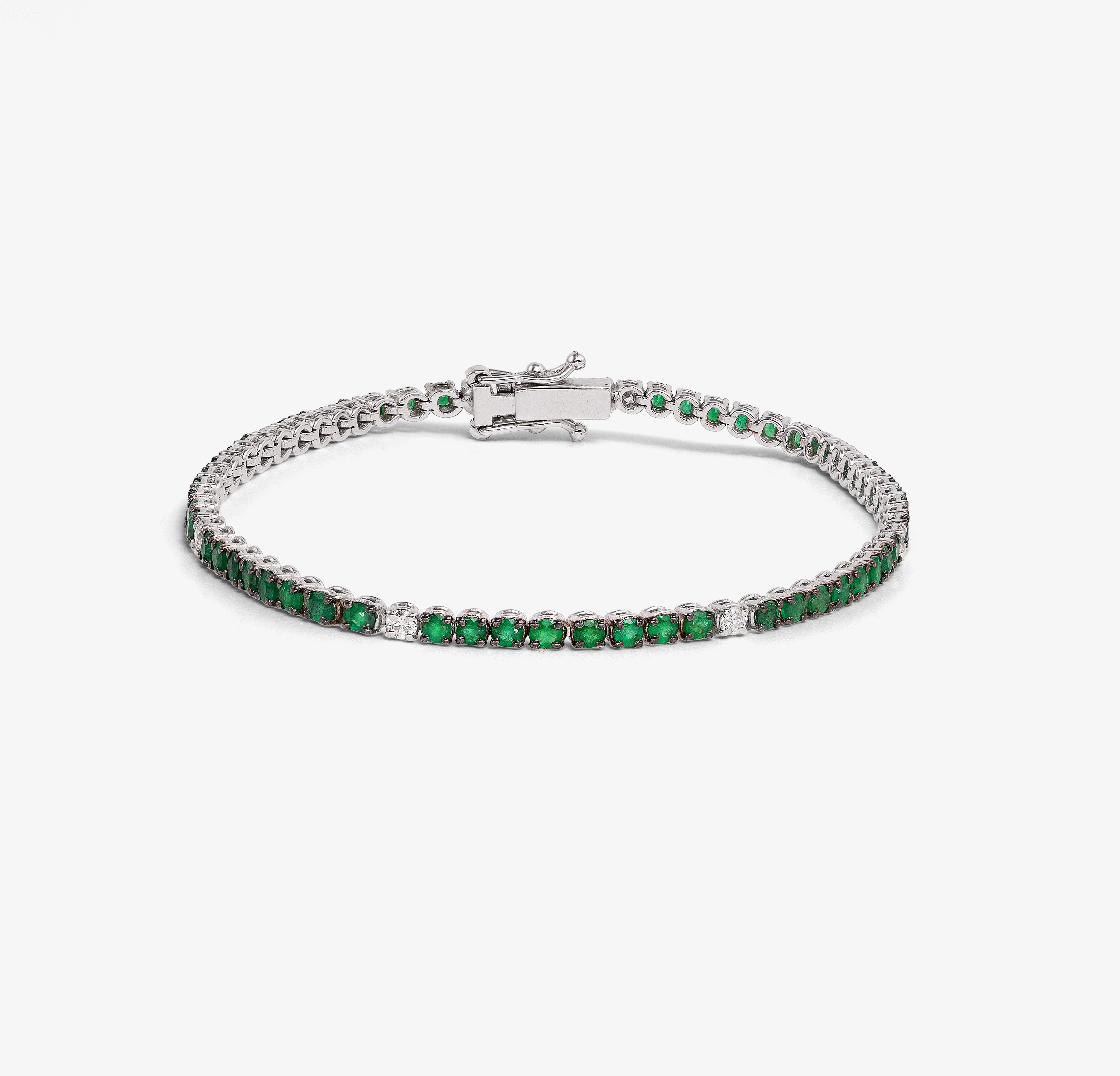 Bratara tennis aur 18k cu smaralde 2.67 ct si diamante 0.33 ct