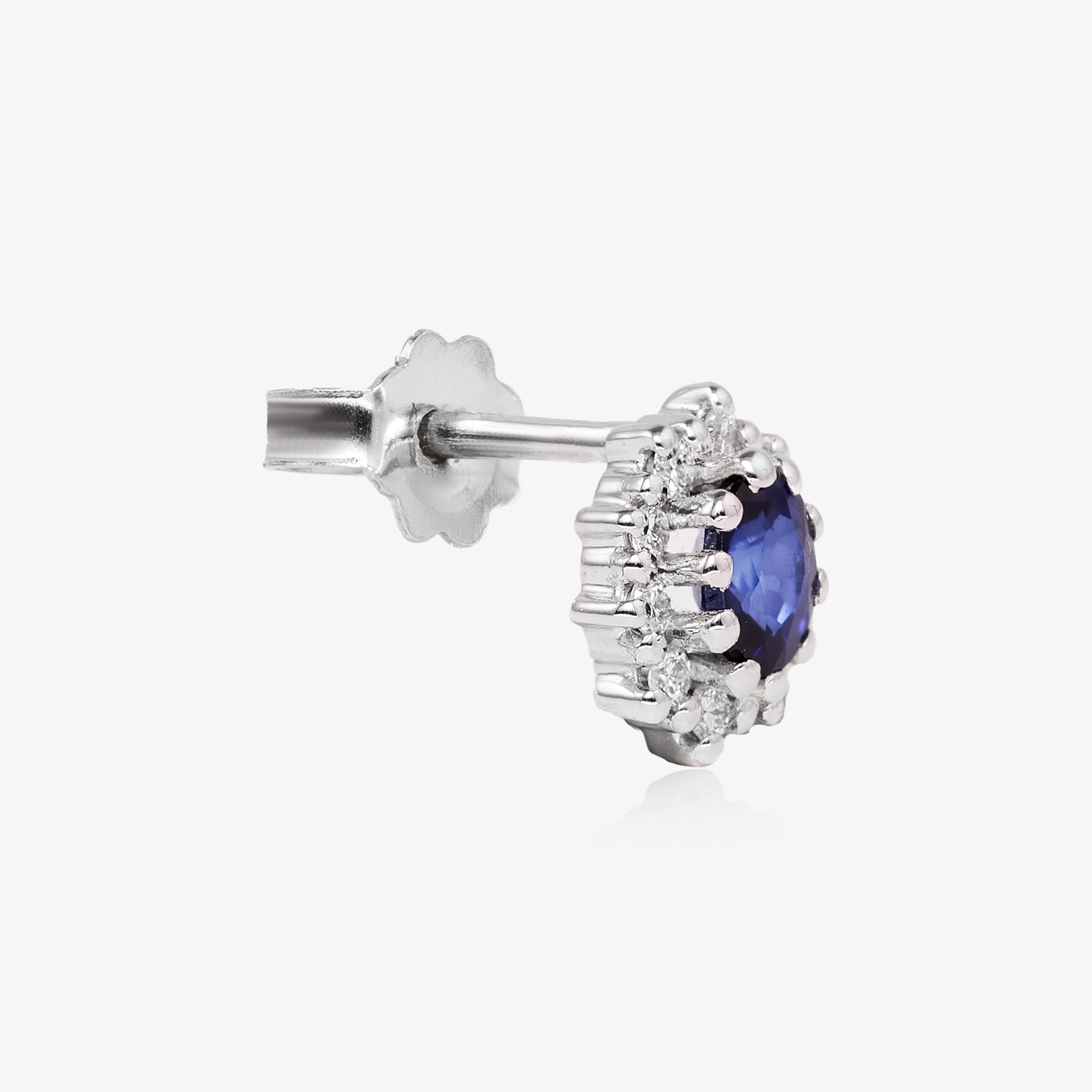 Sapphire Sparkle Earrings with Diamonds 0.20ct