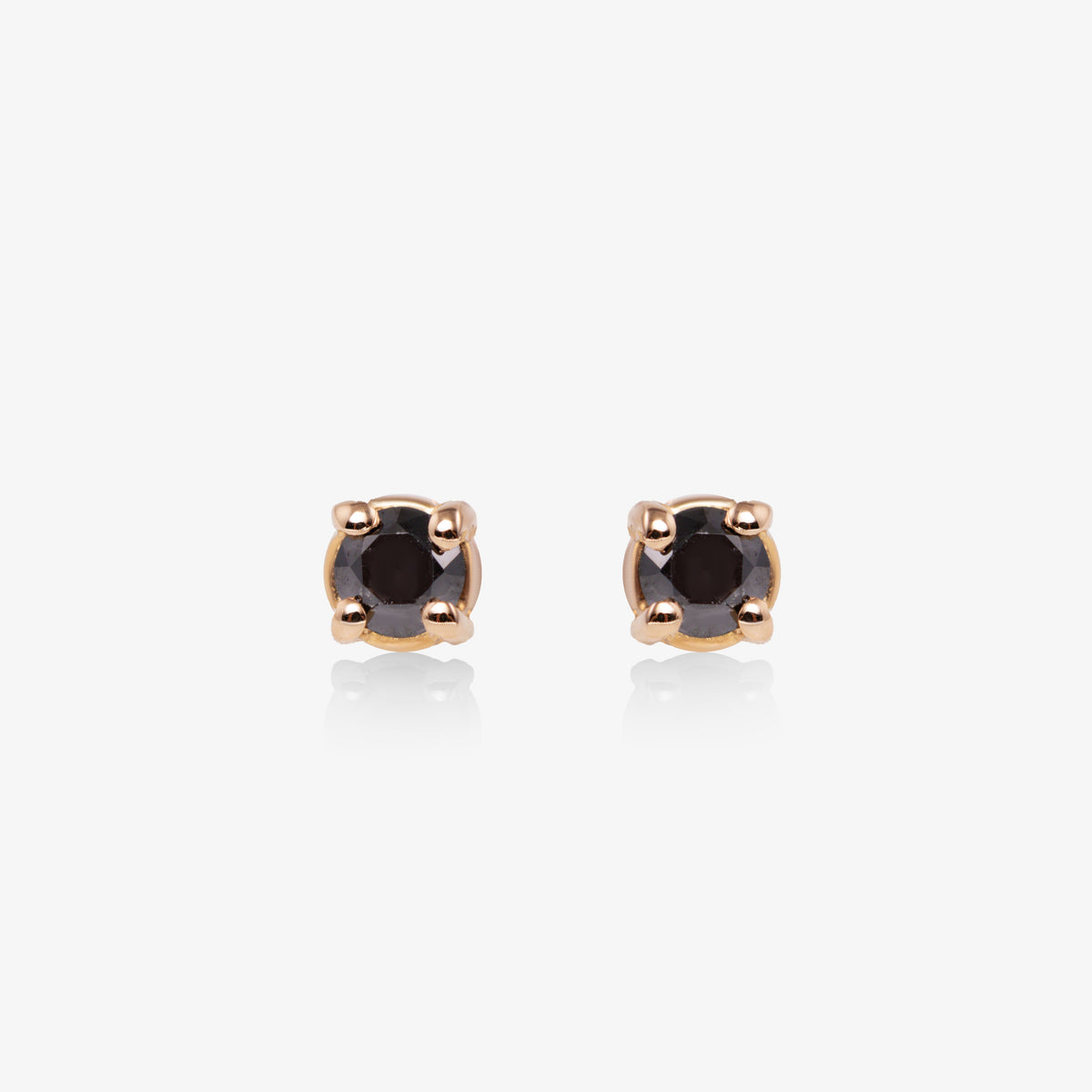 Cercei aur roz 18k cu diamante negre