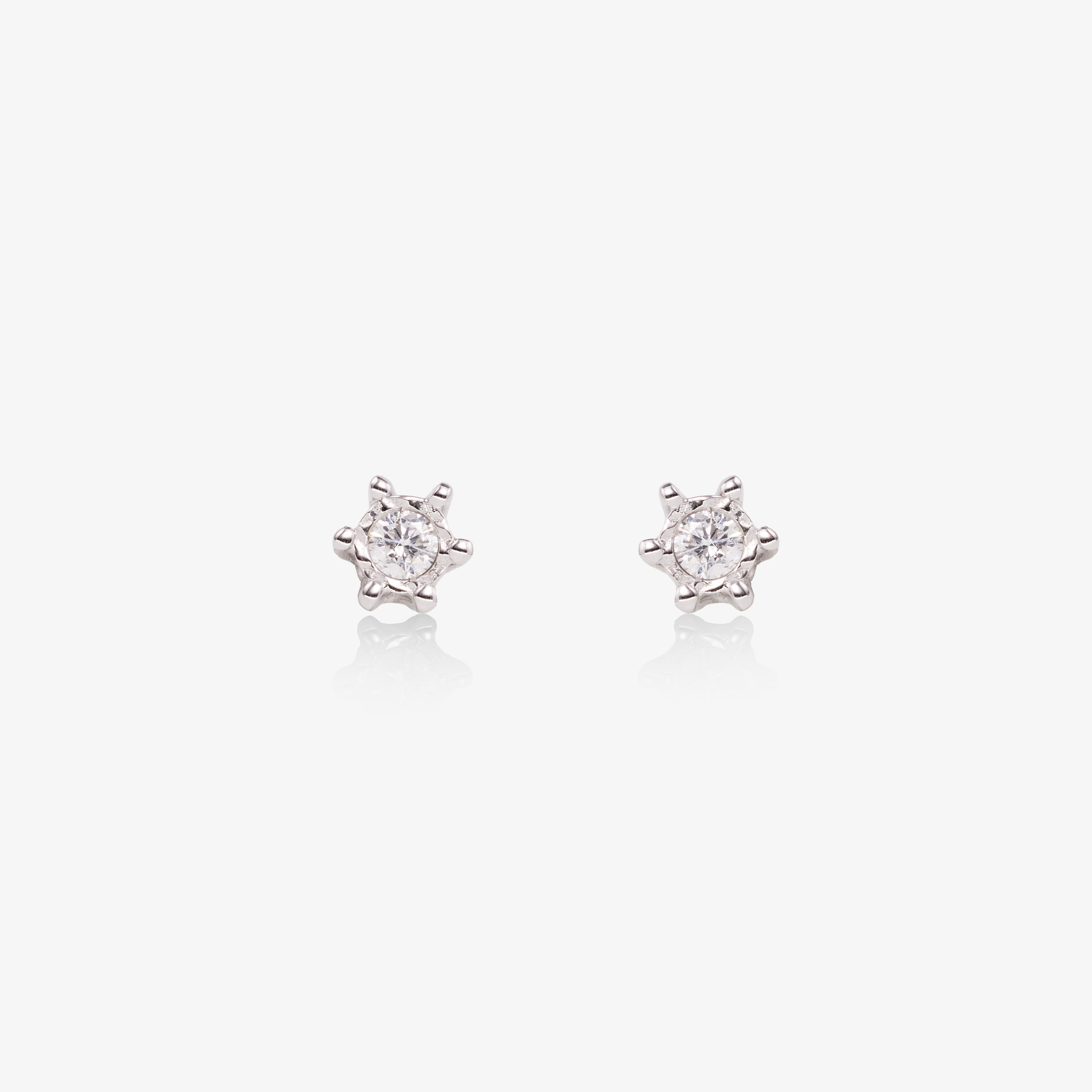 Cercei Star aur alb 18k cu diamante
