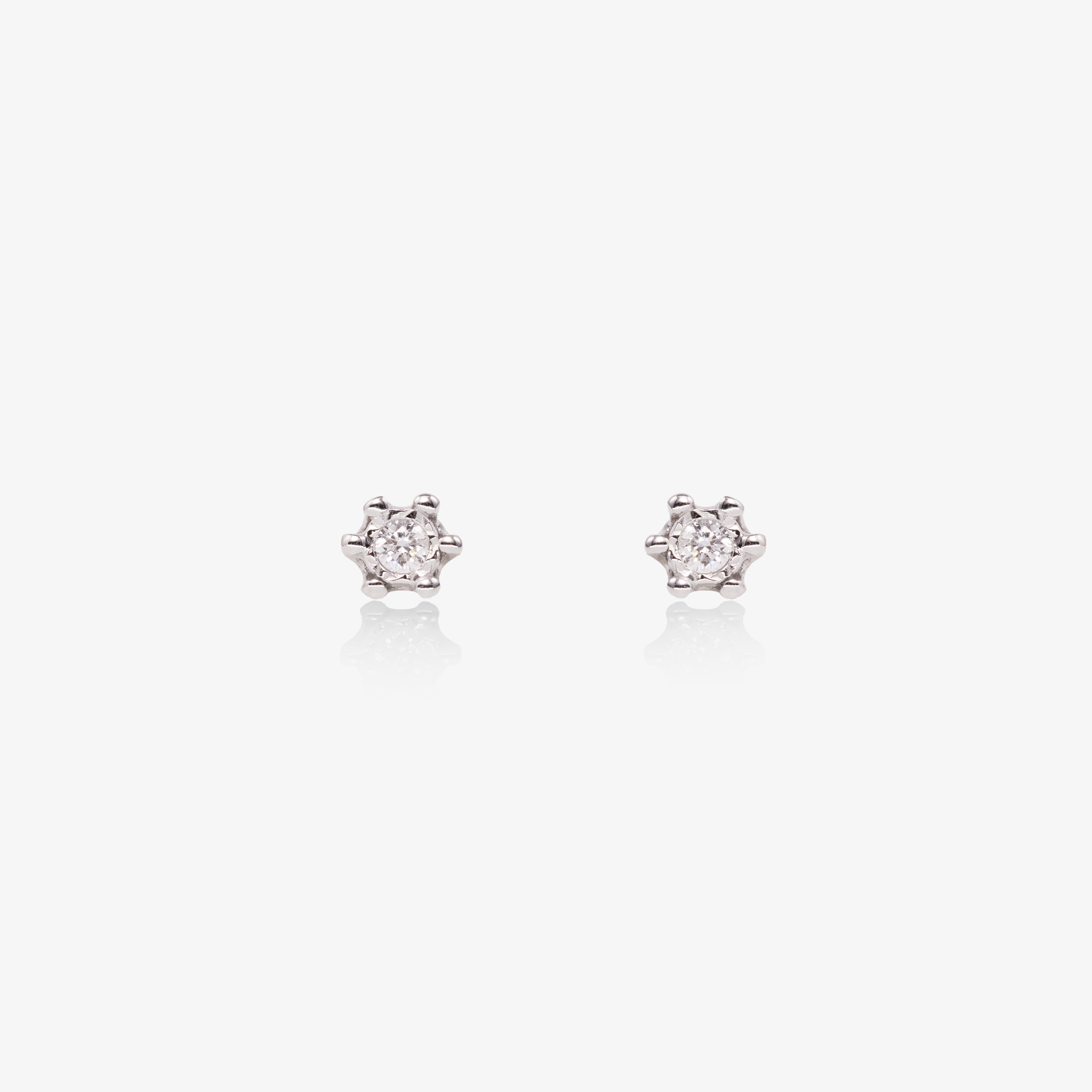 Cercei Star aur alb 18k cu diamante