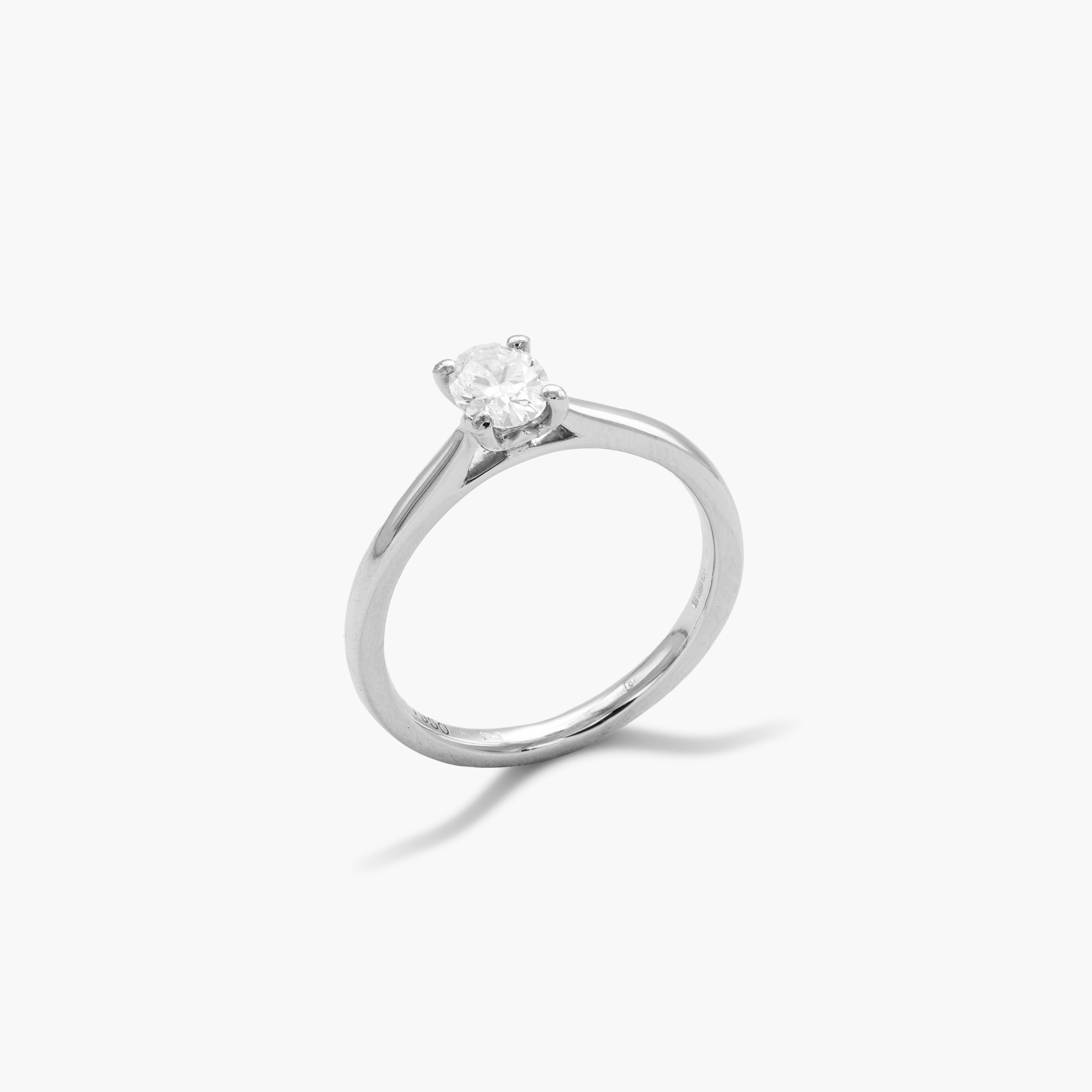 Inel de logodna din platina, diamant oval 0.53 ct