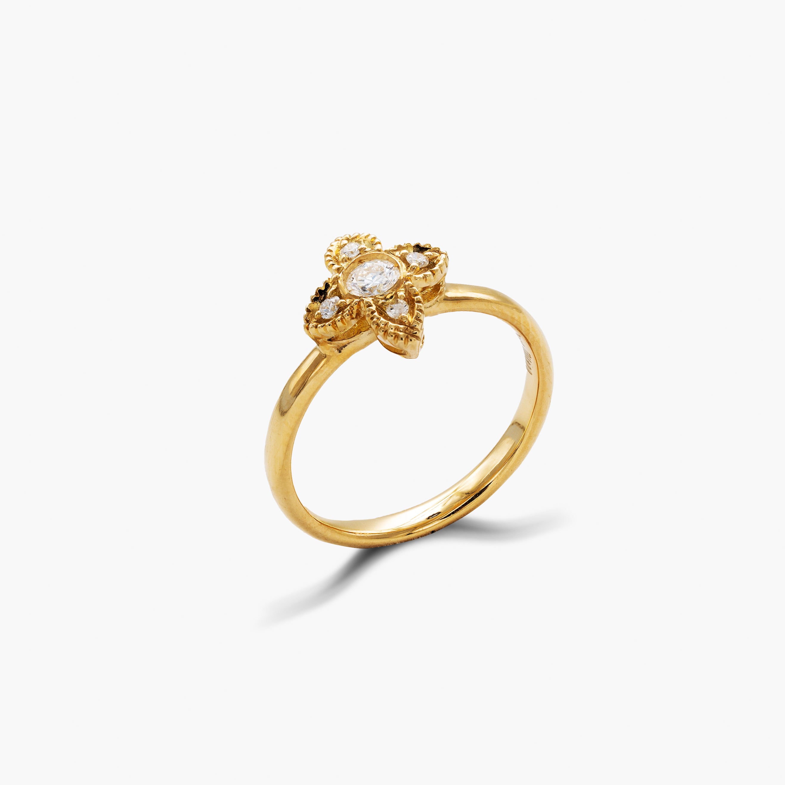 Inel din aur galben 18k cu diamante 0.18 ct