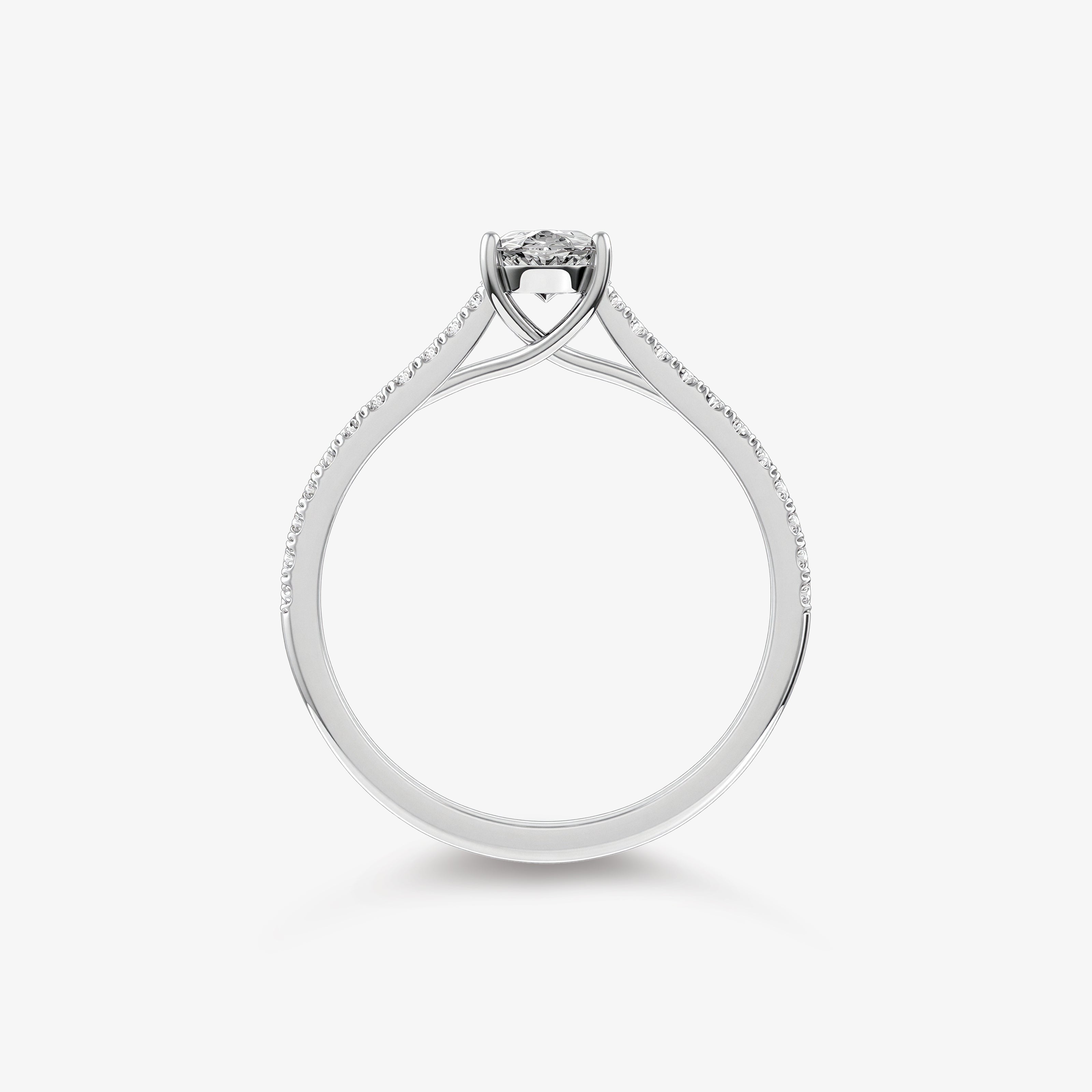 Platinum Engagement Ring with 0.71 ct Oval Diamond - GIA Certified