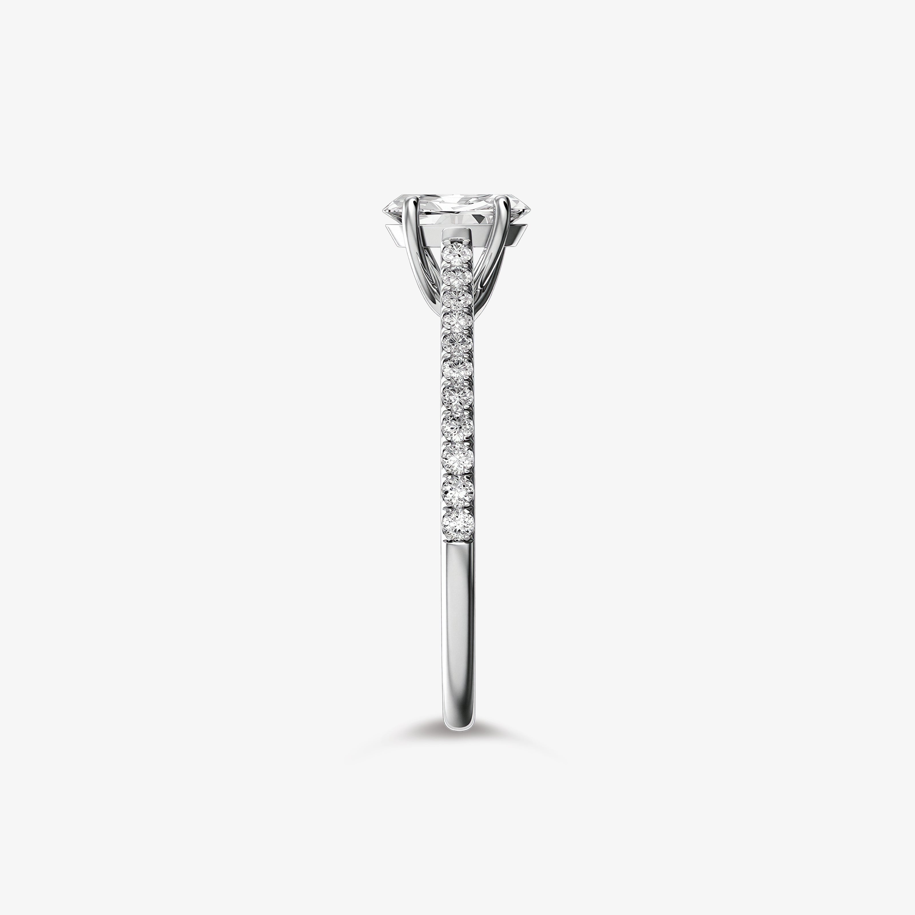 Platinum Engagement Ring with 0.71 ct Oval Diamond - GIA Certified