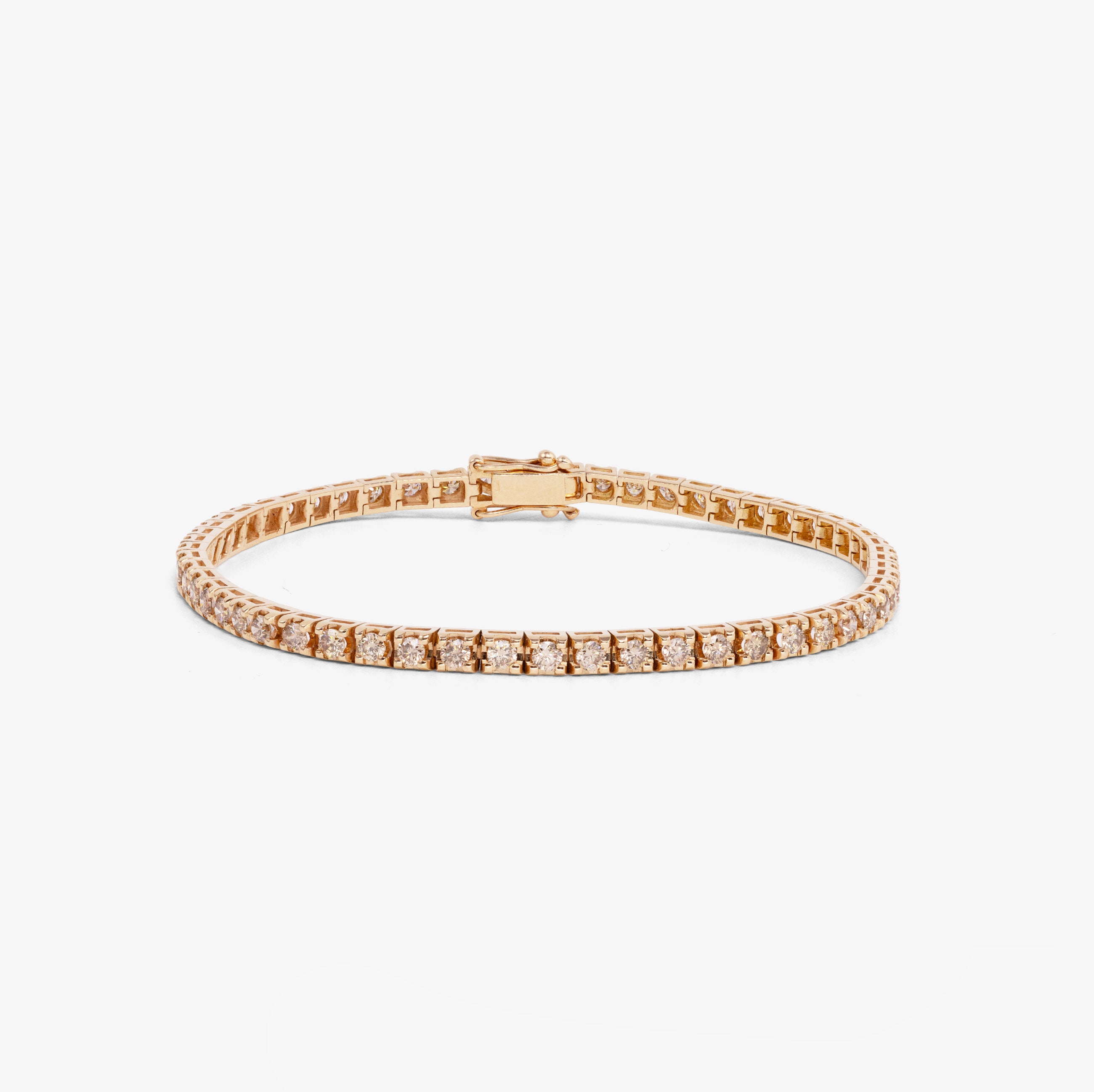 Bratara tennis aur roz 18k cu diamante brown 2.00ct