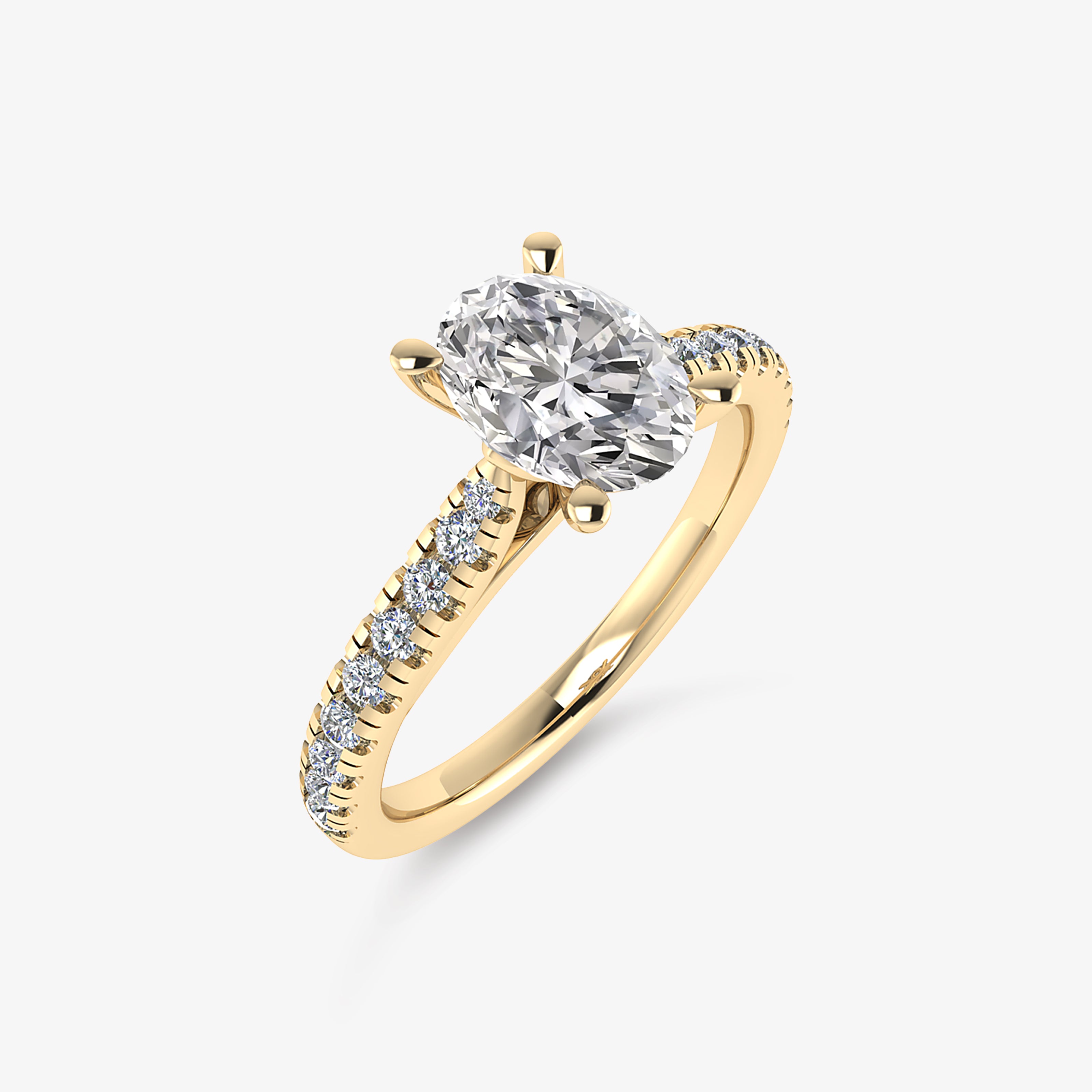 Inel logodna din platina cu Diamant Central Oval 0.70 ct - certificat GIA