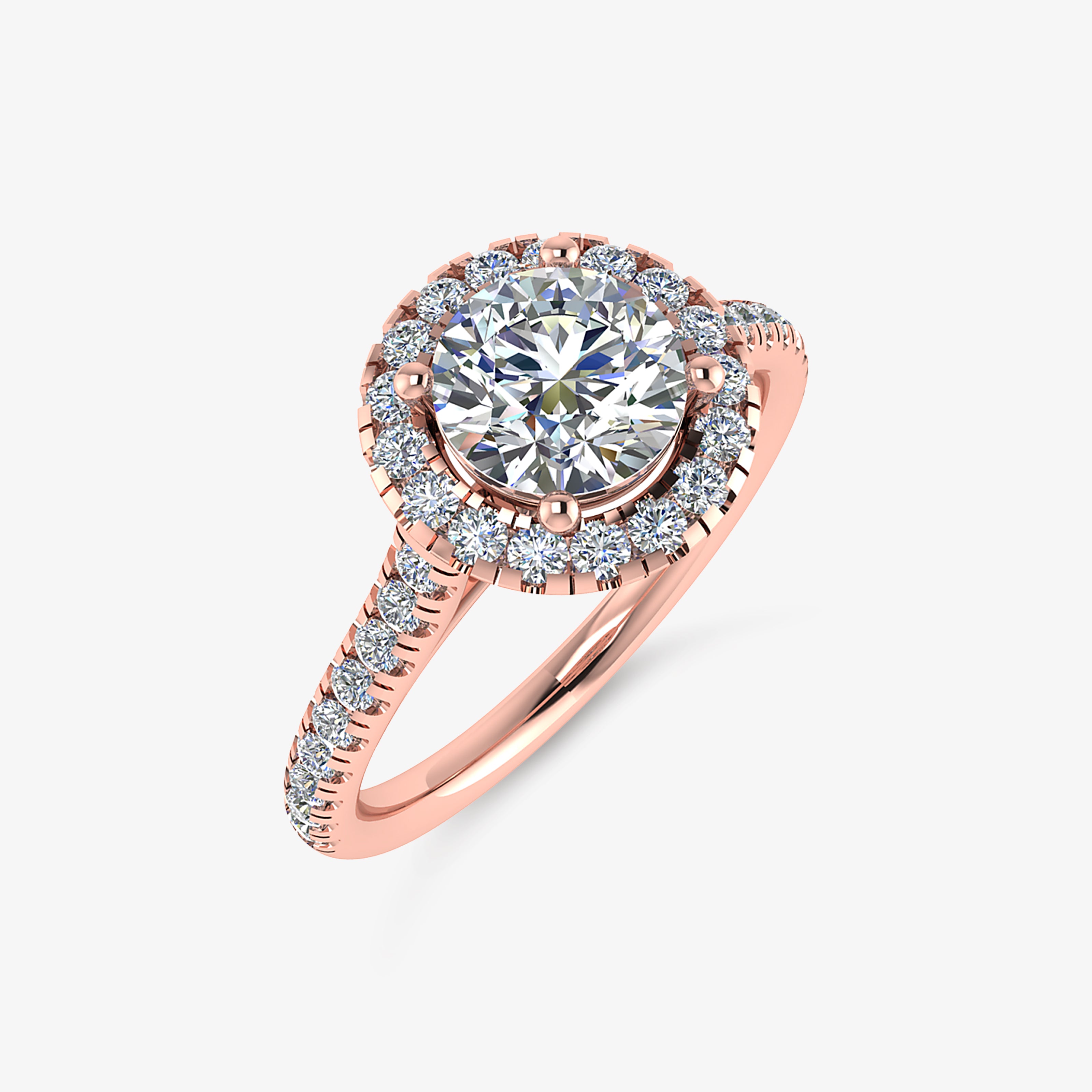 Halo platinum engagement ring with 1.00 ct diamond - GIA certificate