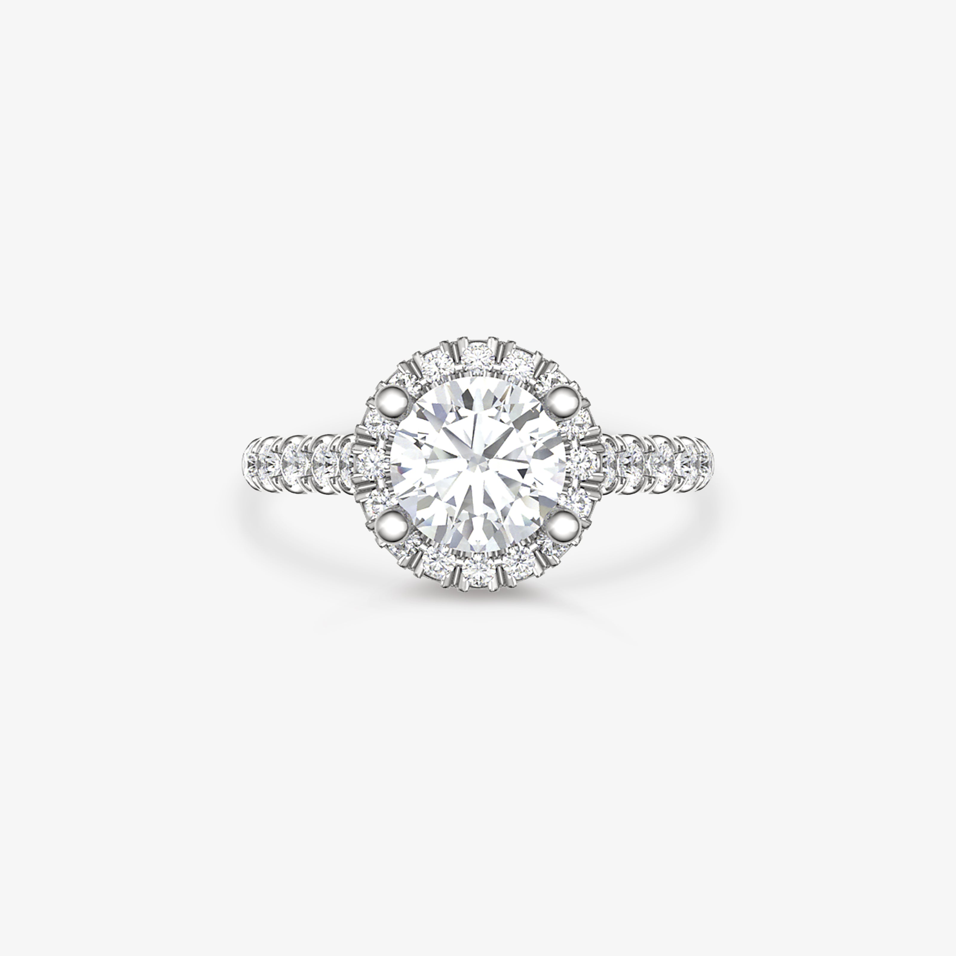 Inel de logodna din platina, diamant central 0.50 ct - certificat GIA