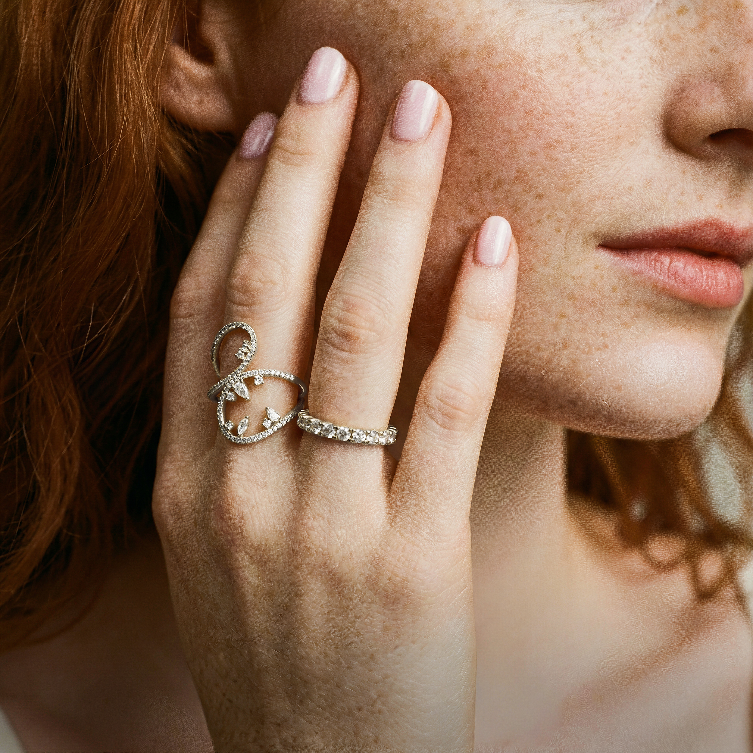 Inel aur White Swirl 18k cu diamante 0.84ct