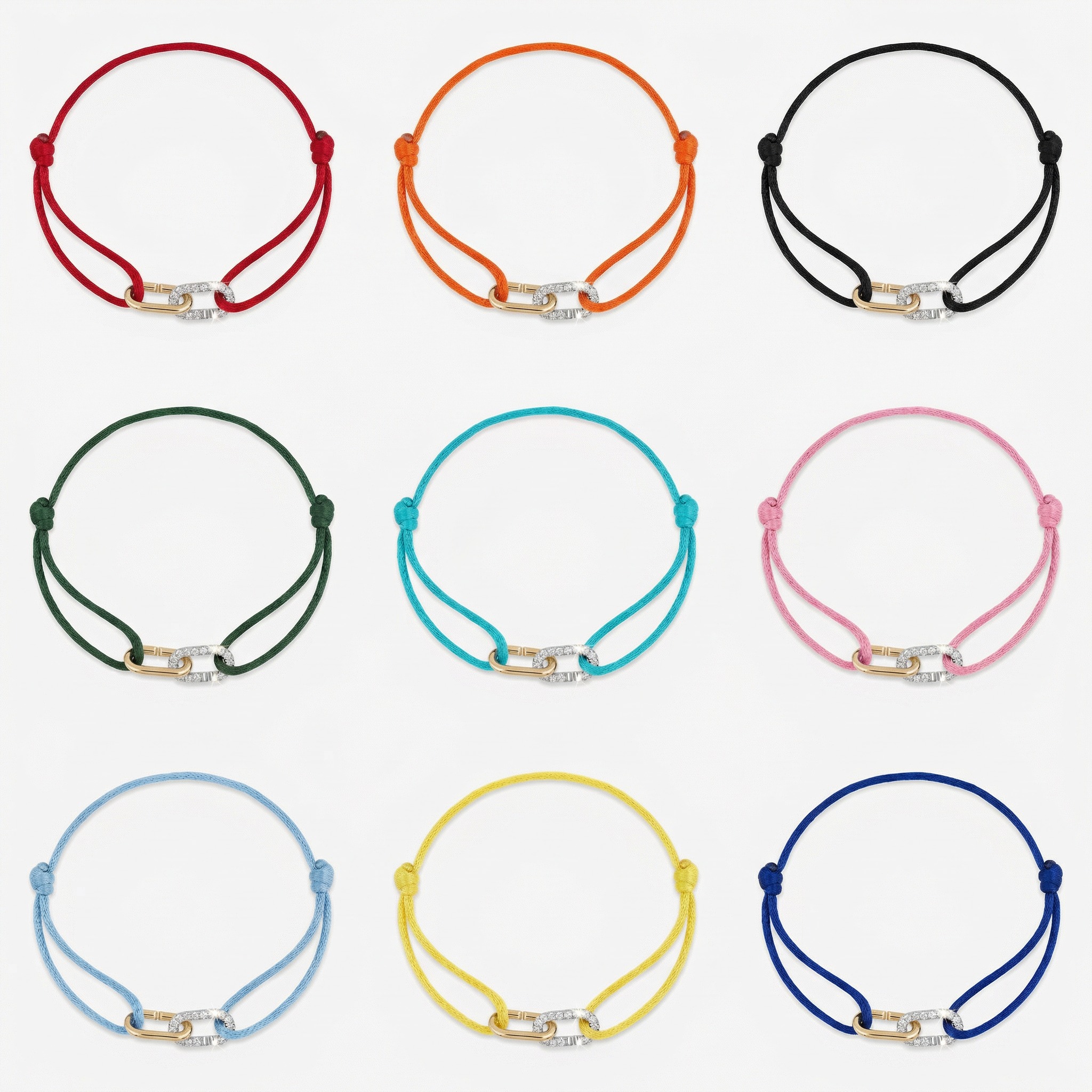 Bratara pe snur String of Love cu diamante 0.20ct