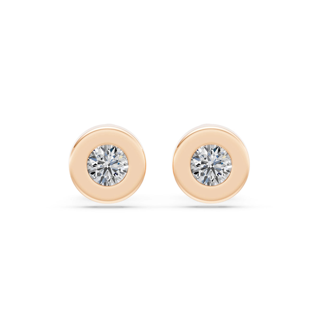 Cercei din Aur cu Diamante, Forma Rotund Briliant, 0,40 CT