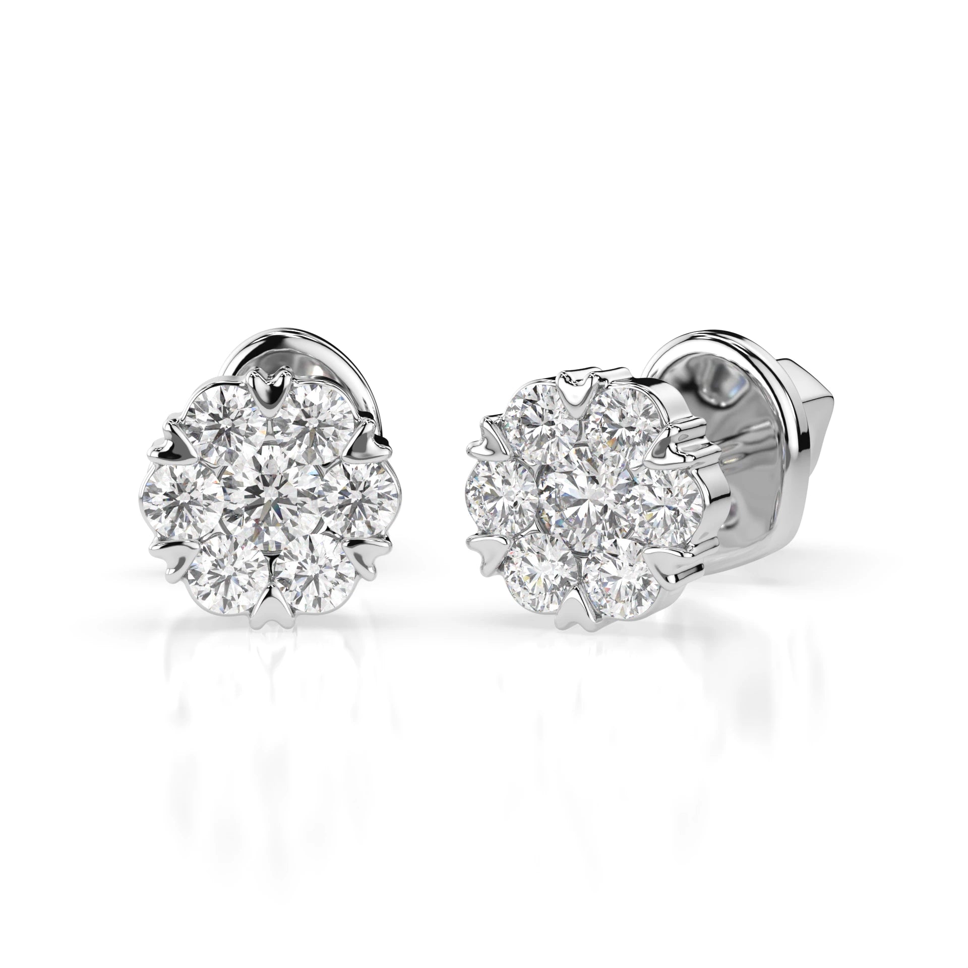 Cercei din Aur cu Diamante Rotunde Briliant 0.21 CT