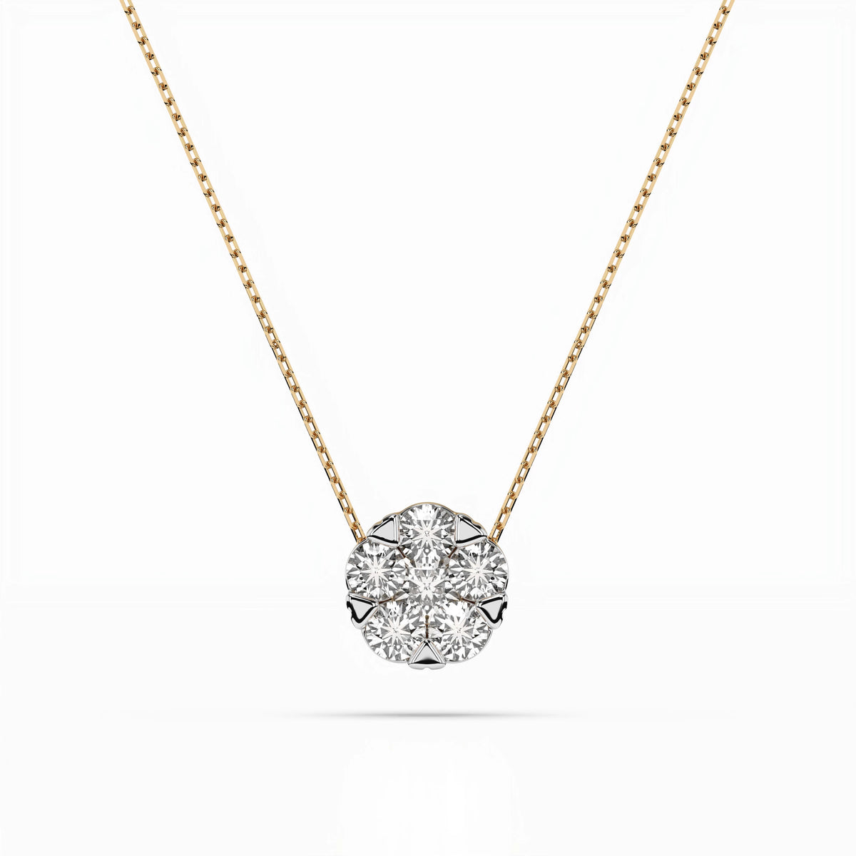 Colier din Aur cu Diamante, Forma Rotund Briliant, 0,58 CT