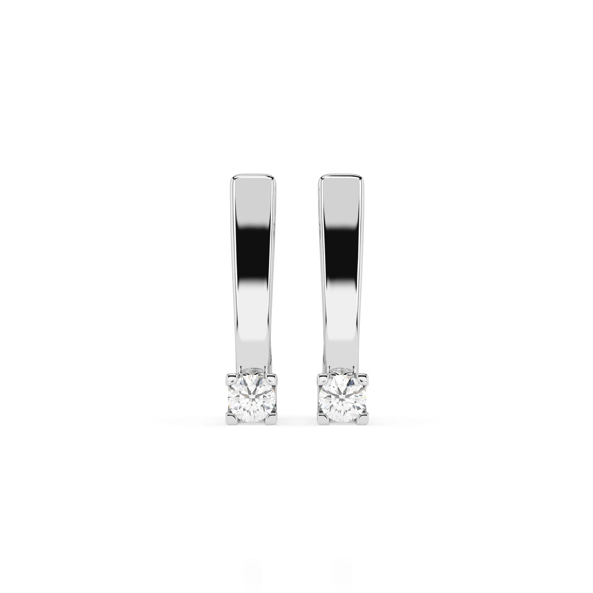 Cercei din Aur cu Diamante, Forma Rotund Briliant, 0,15 CT