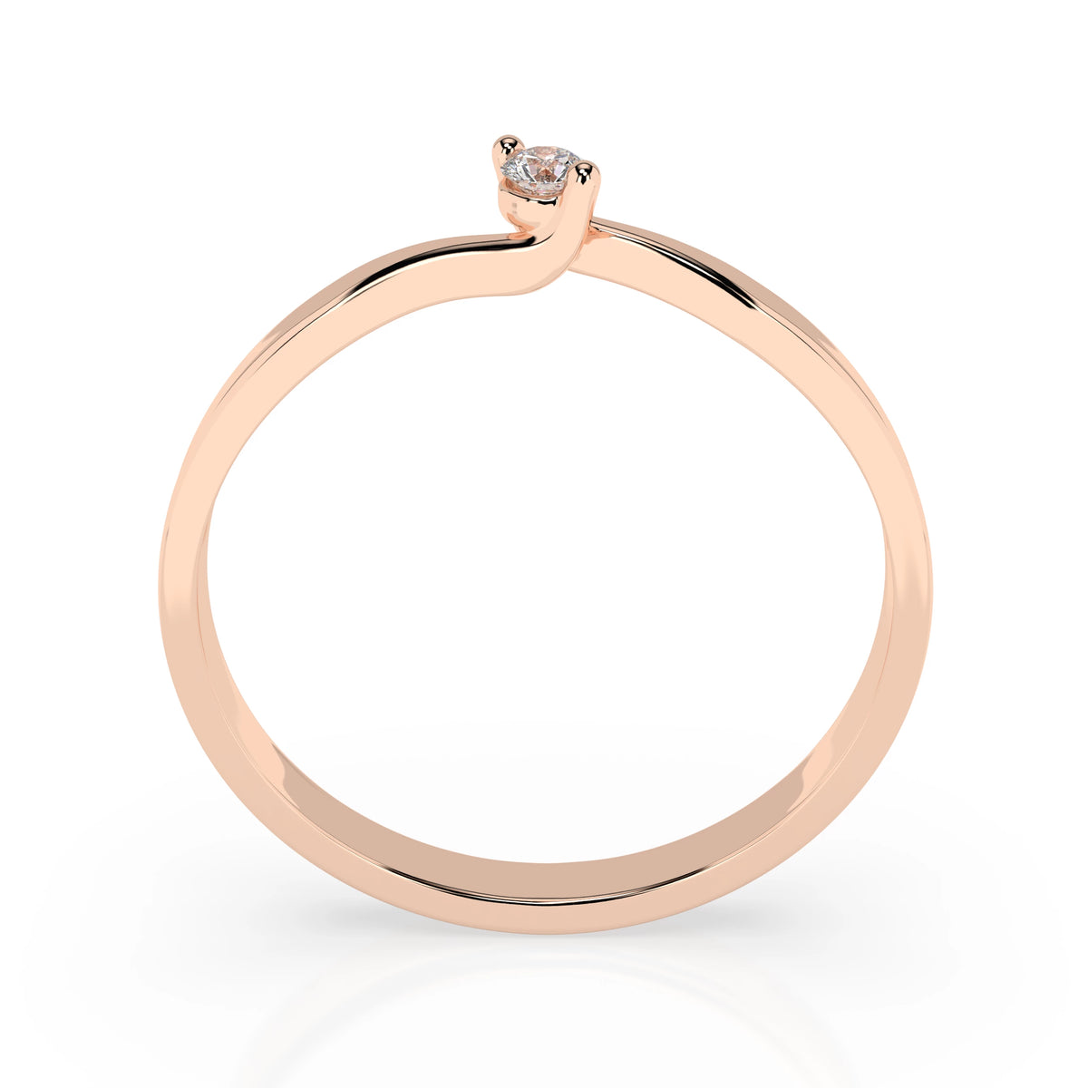 Inel de Logodnă Solitaire din Aur, Diamant Rotund Briliant 0,04 CT