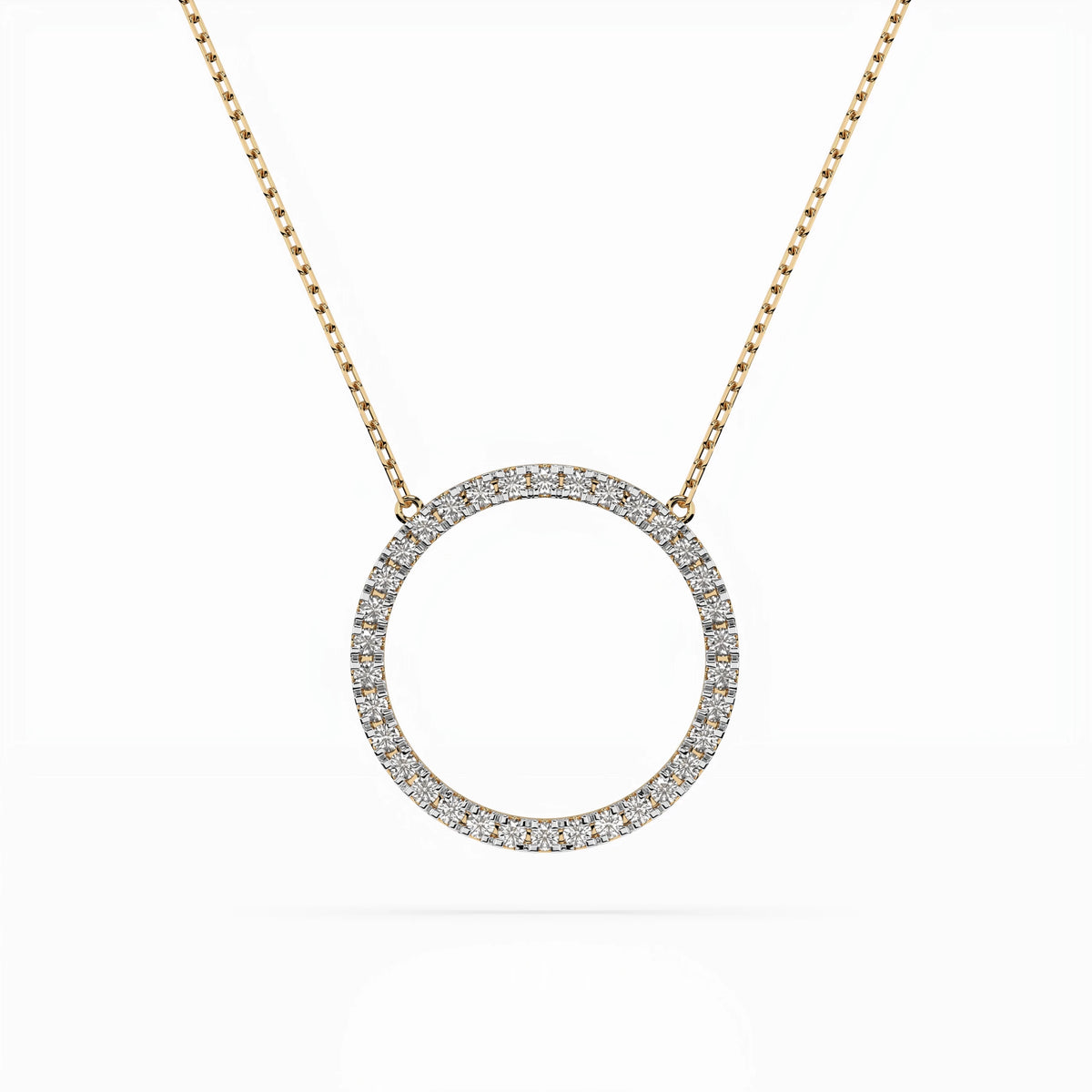 Colier din Aur cu Diamante, Forma Rotund Briliant, 0,20 CT