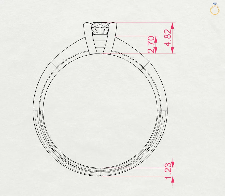 Inel de Logodnă Solitaire din Aur, Diamant Rotund Briliant 0.30 CT