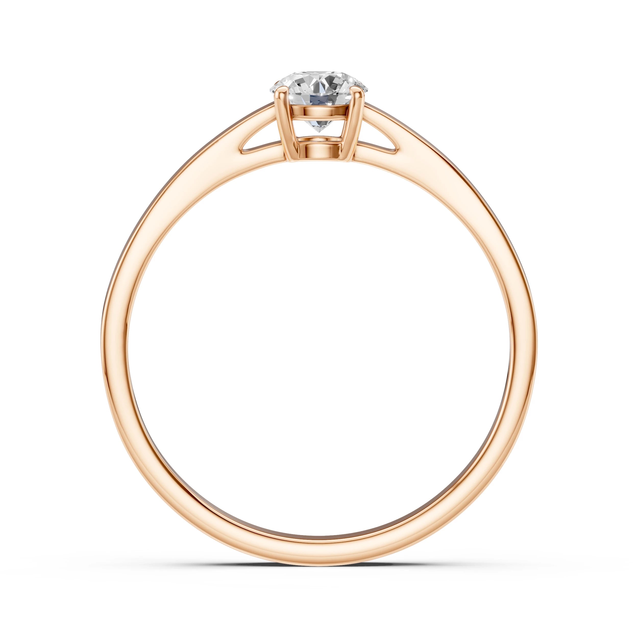 Inel de Logodnă Solitaire din Aur, Diamant Rotund Briliant 0.40 CT