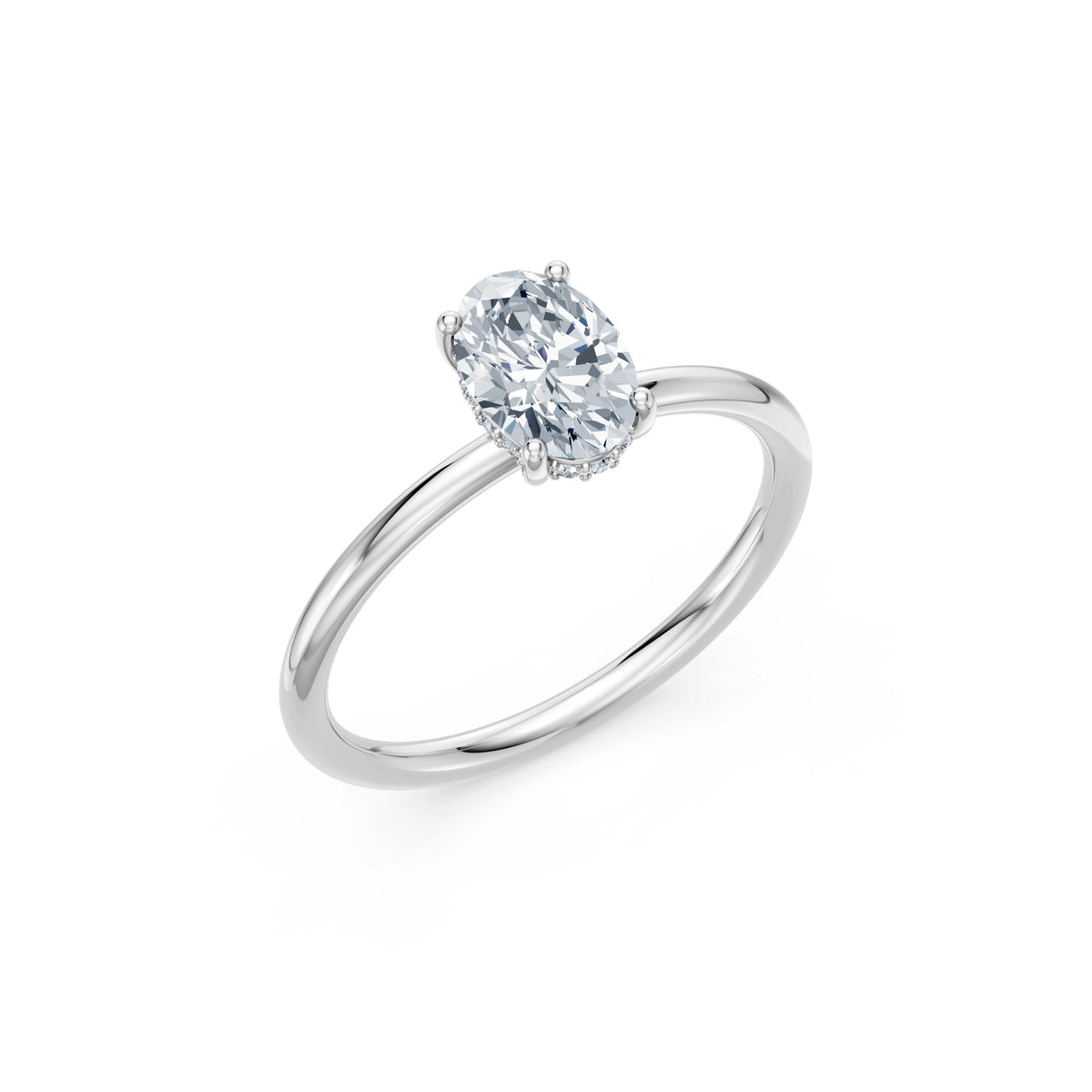 Inel de Logodnă Solitaire din Aur, Diamant Oval 1,00 CT