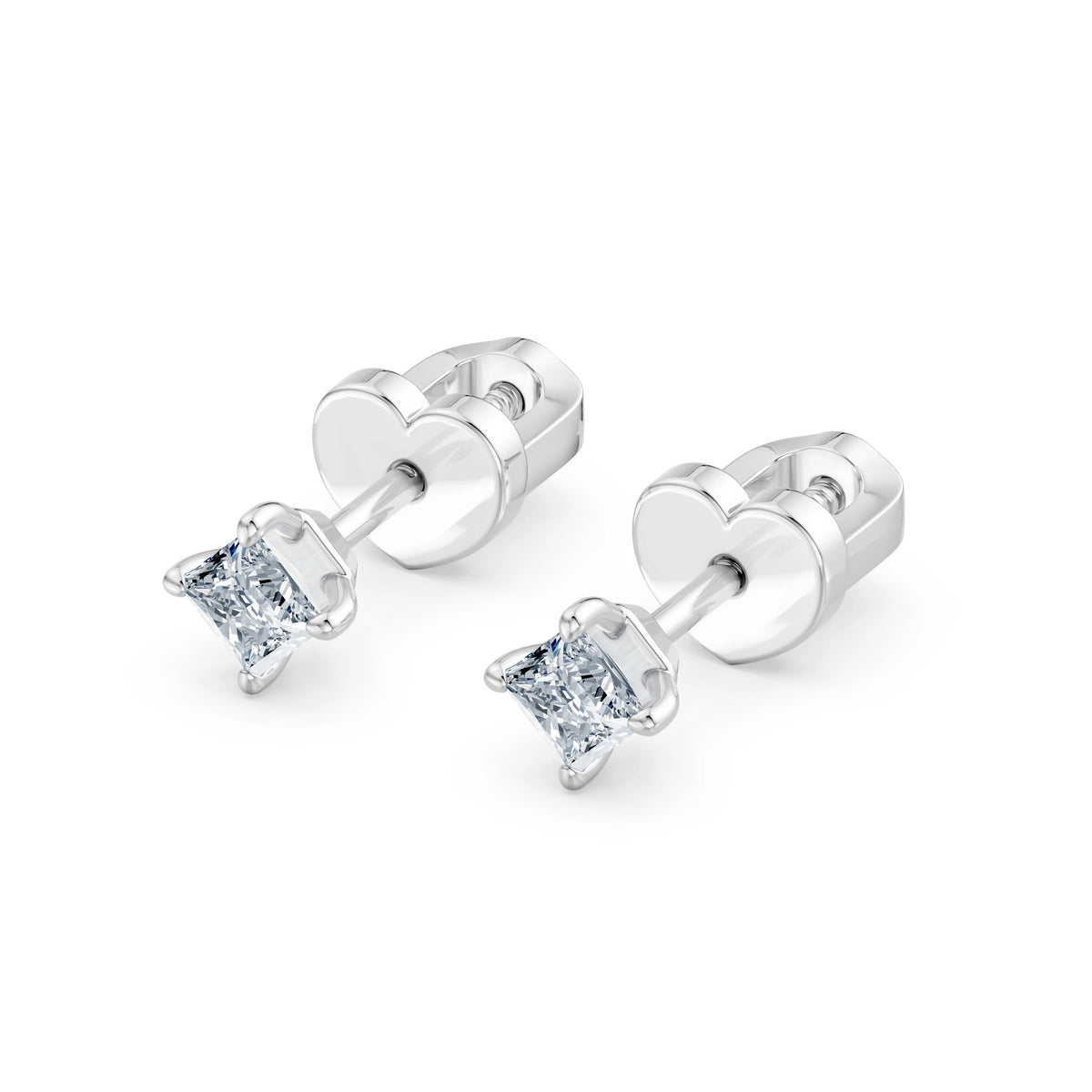 Cercei din Aur cu Diamante, Forma Princess, 0,34 CT