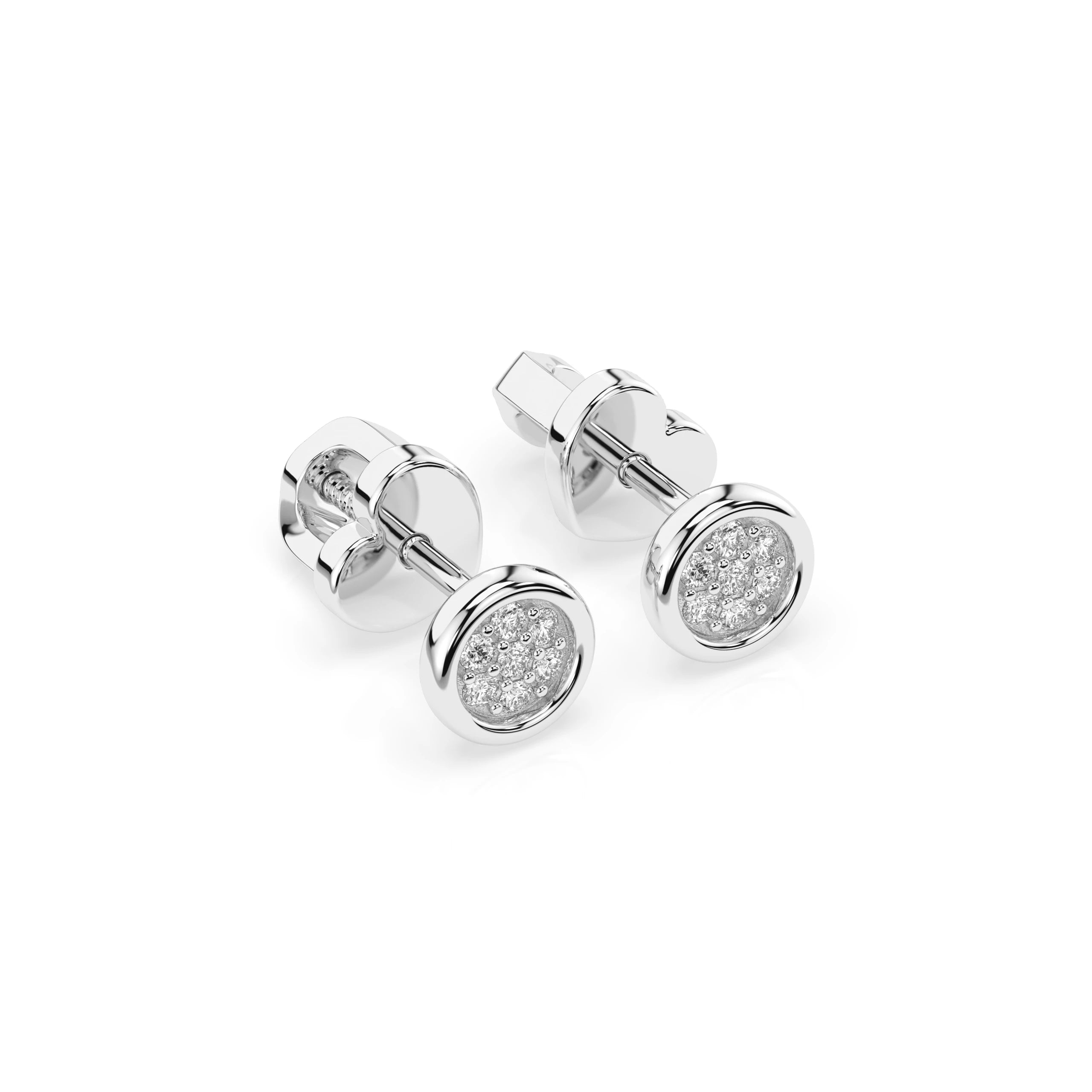 Cercei din Aur cu Diamante Rotunde Briliant 0.08 CT