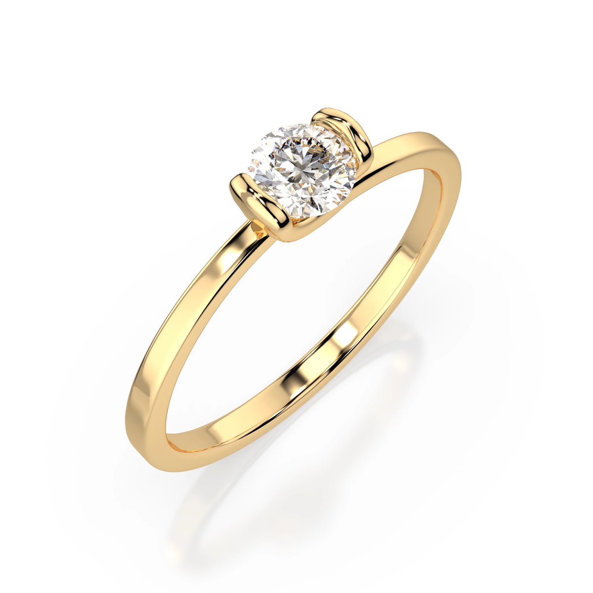 Inel de Logodnă Solitaire din Aur, Diamant Rotund Briliant 0,30 CT